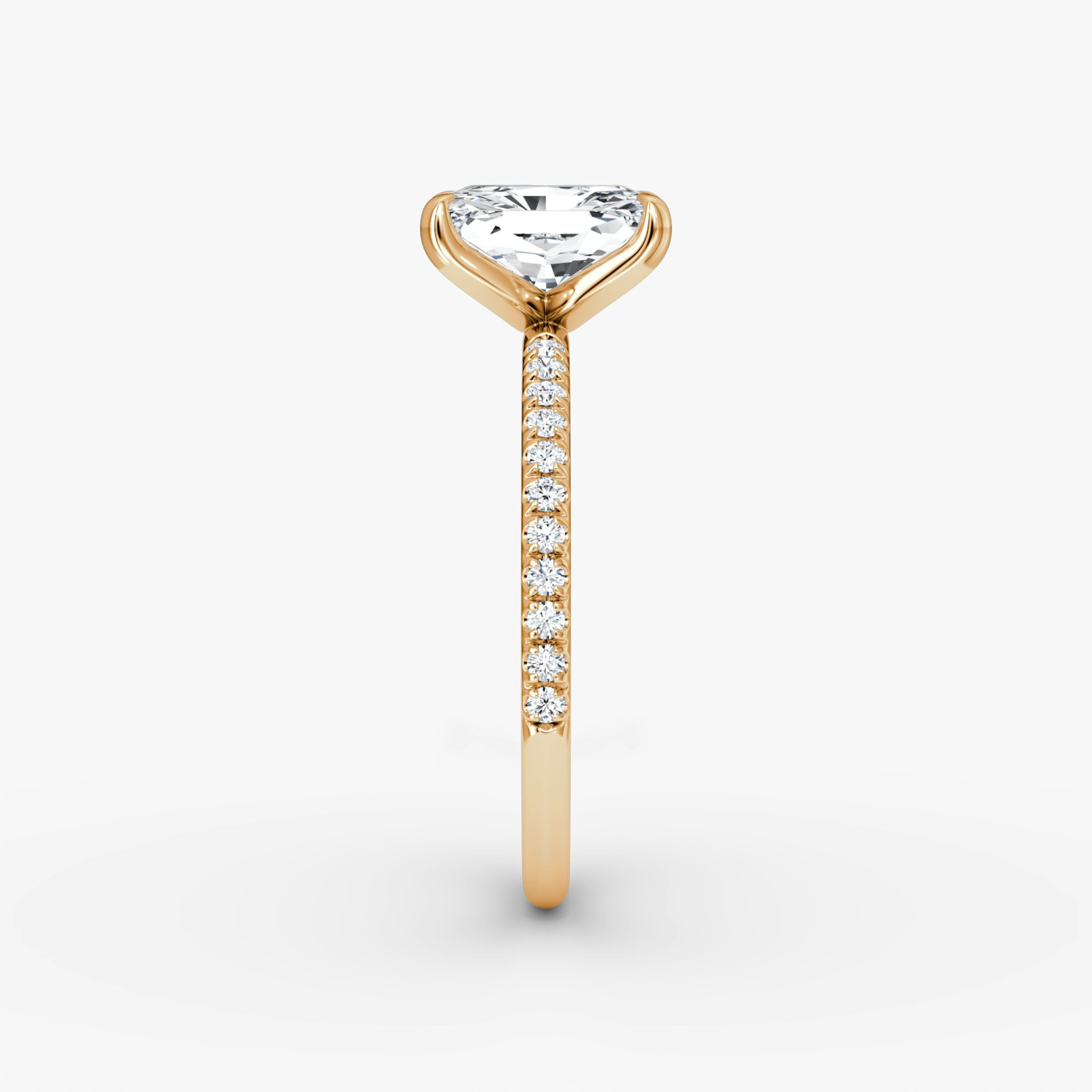 The Classic | Radiant | 14k | Rose Gold | bandAccent: Pavé | bandWidth: standard | diamondOrientation: vertical | caratWeight: other