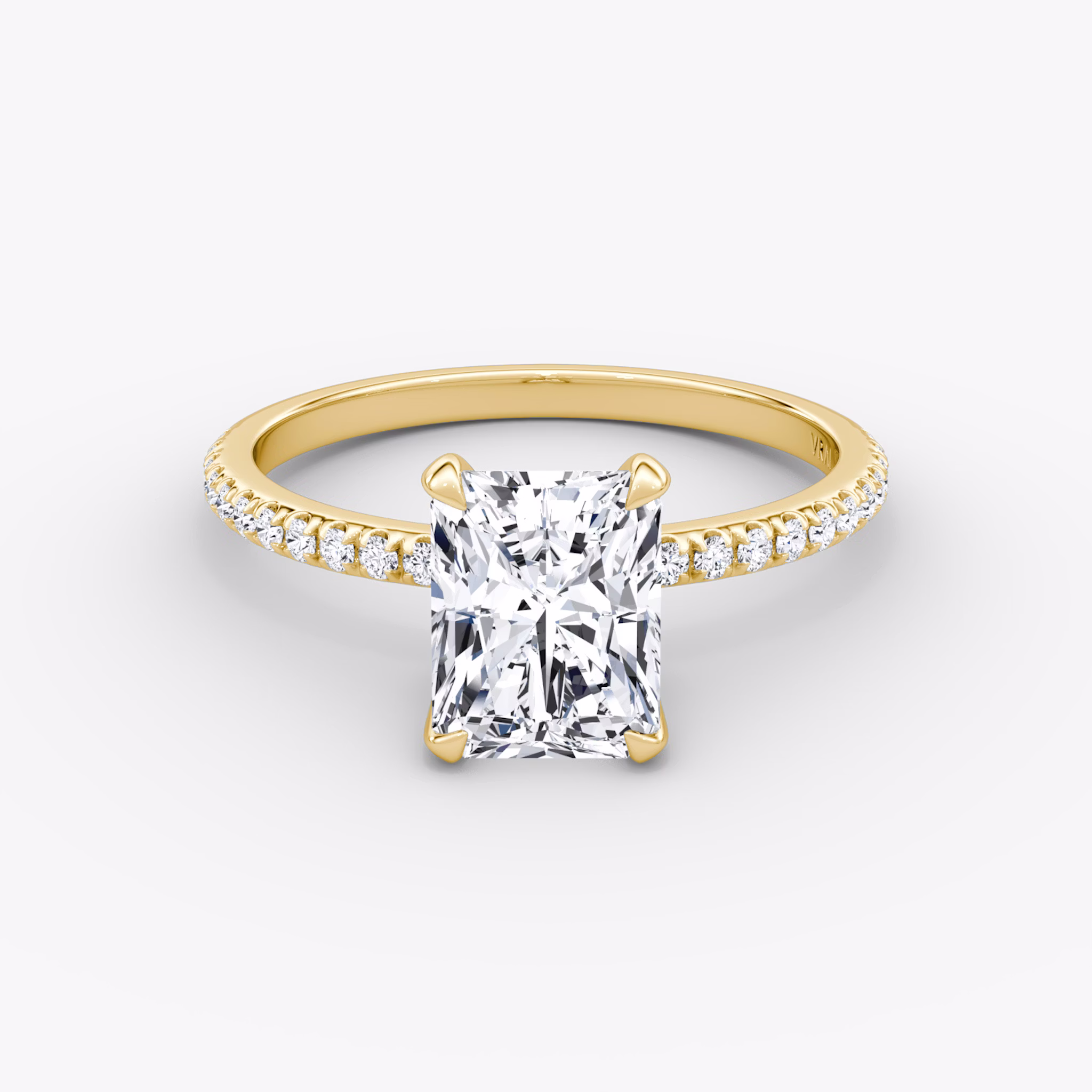The Classic | Radiant | 18k | Yellow Gold | bandAccent: Pavé | bandWidth: standard | diamondOrientation: vertical | caratWeight: other