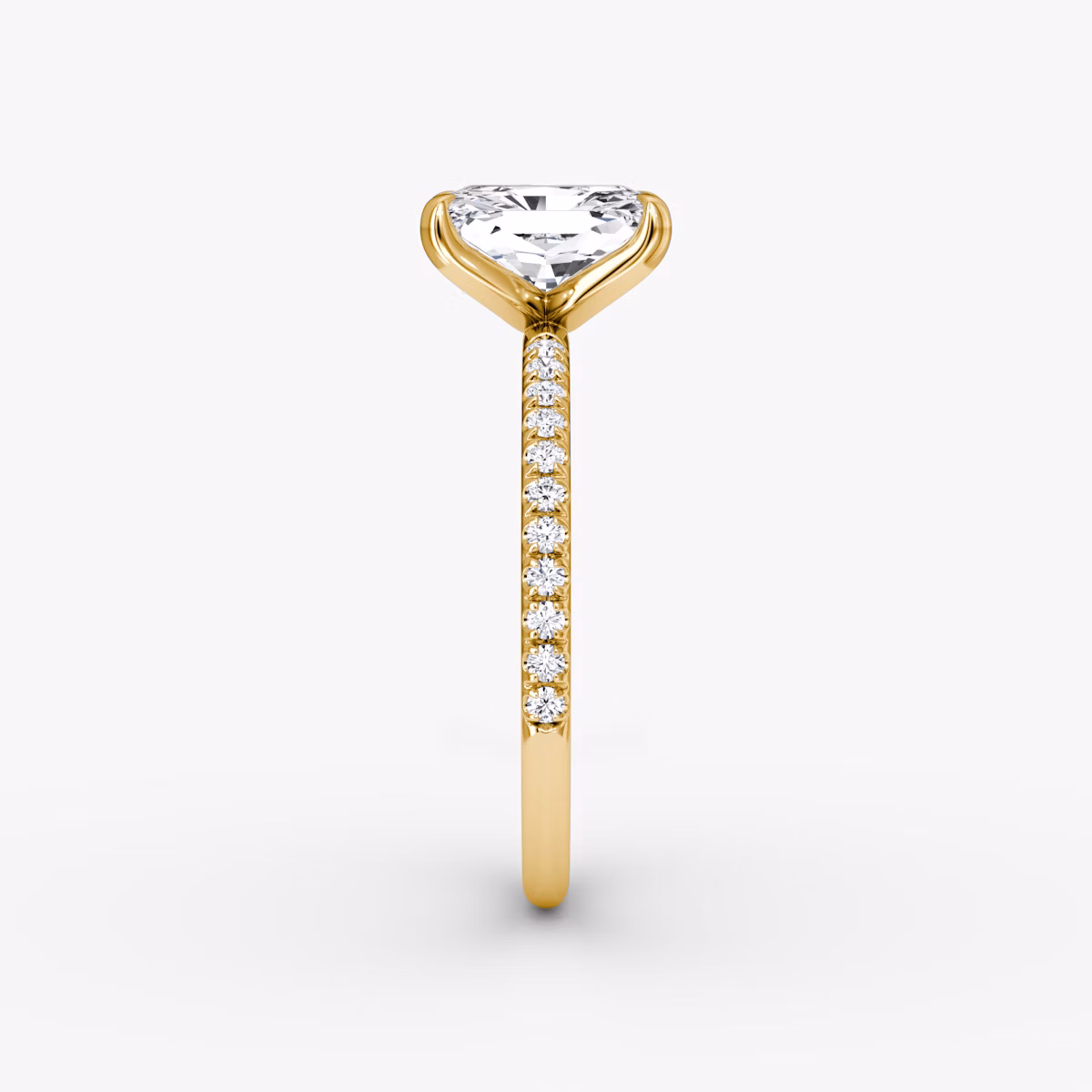 The Classic | Radiant | 18k | Yellow Gold | bandAccent: Pavé | bandWidth: standard | diamondOrientation: vertical | caratWeight: other