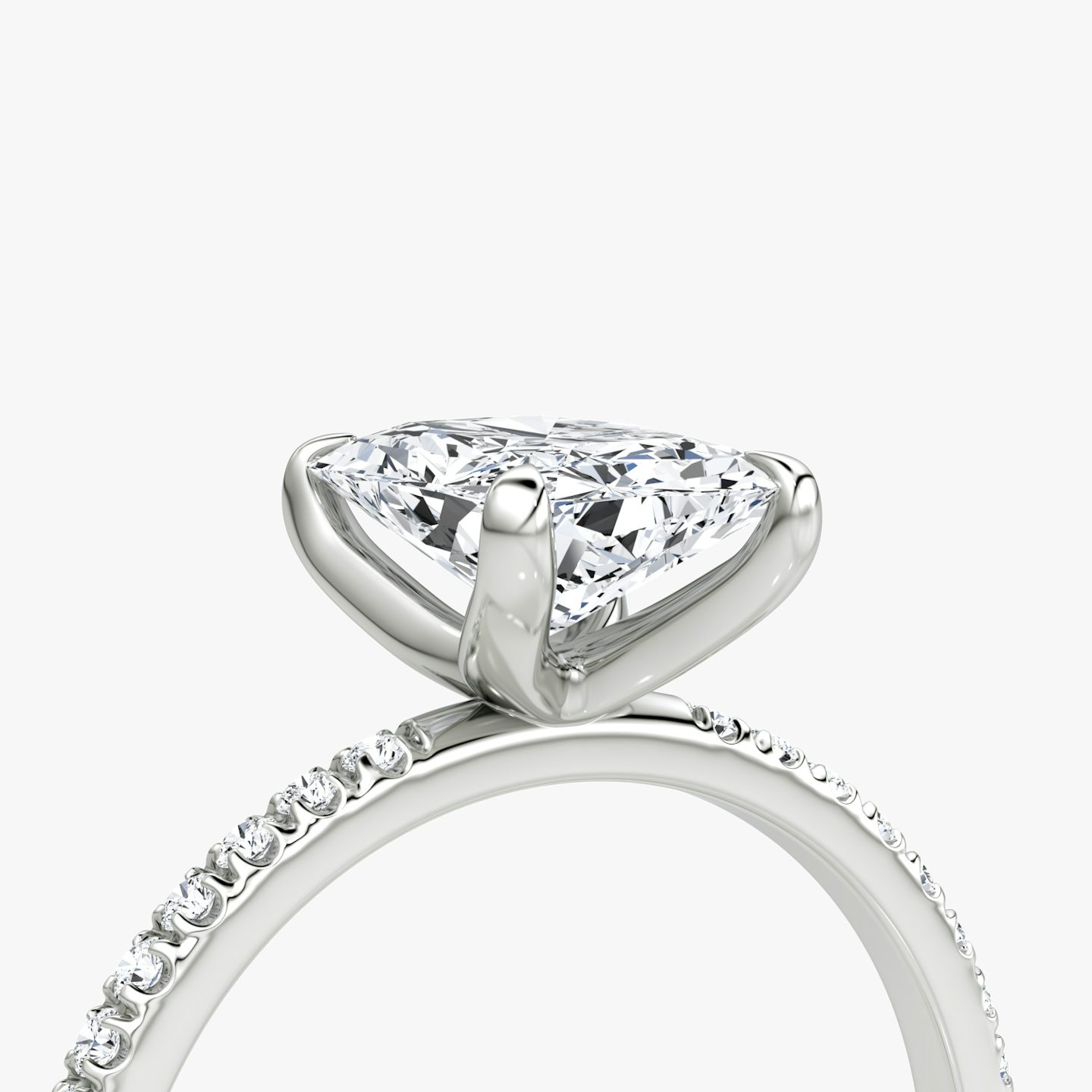 The Classic | Radiant | 18k | White Gold | bandAccent: Pavé | bandWidth: standard | diamondOrientation: vertical | caratWeight: other