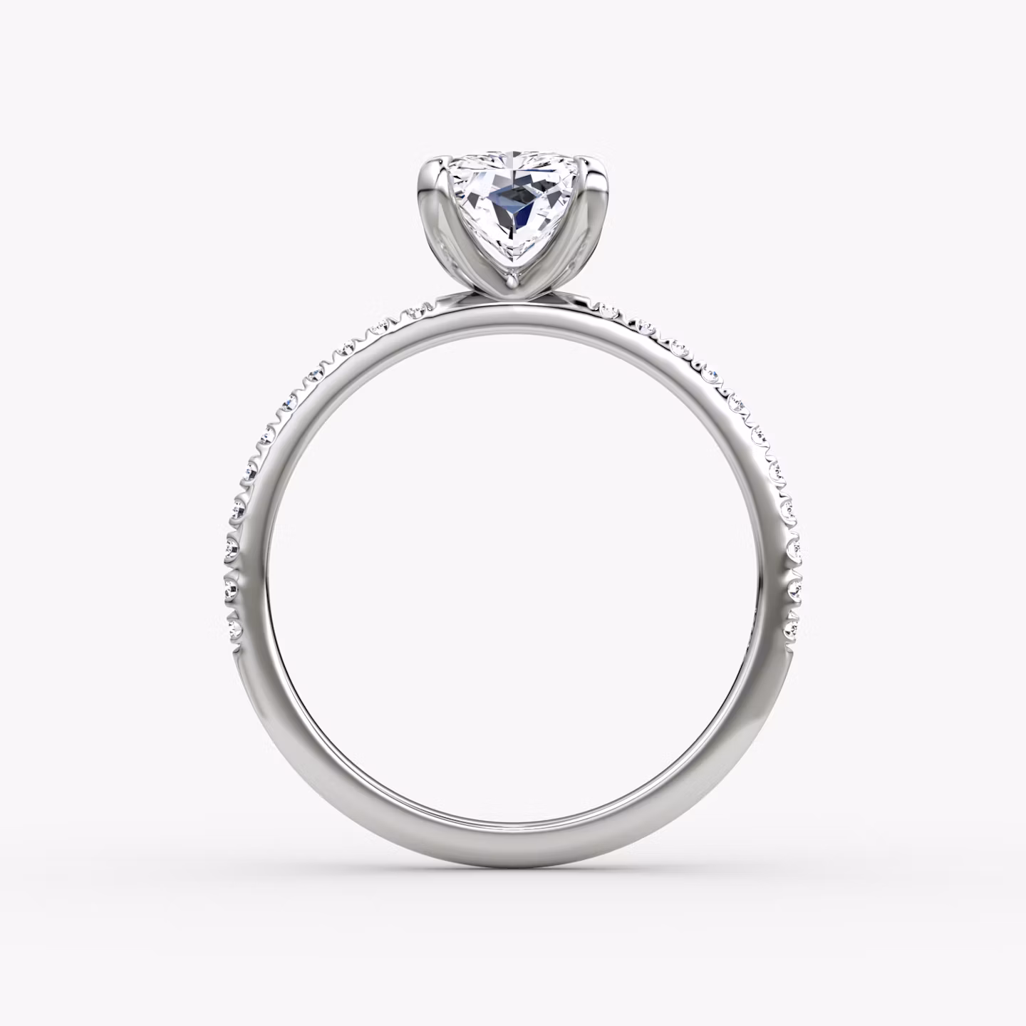 The Classic | Radiant | 18k | White Gold | bandAccent: Pavé | bandWidth: standard | diamondOrientation: vertical | caratWeight: other