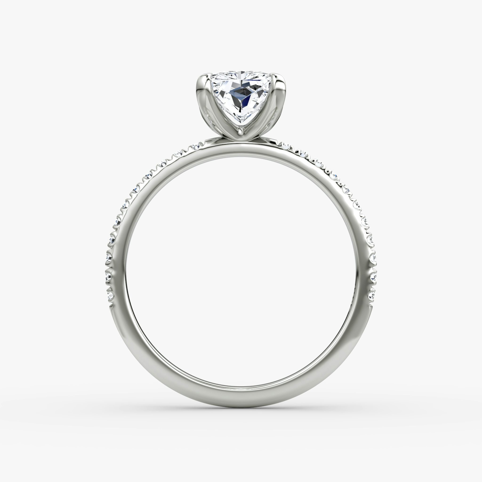 The Classic | Radiant | Platinum | bandAccent: Pavé | bandWidth: standard | diamondOrientation: vertical | caratWeight: other