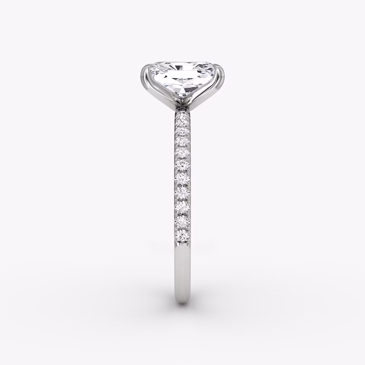 The Classic | Radiant | 18k | White Gold | bandAccent: Pavé | bandWidth: standard | diamondOrientation: vertical | caratWeight: other