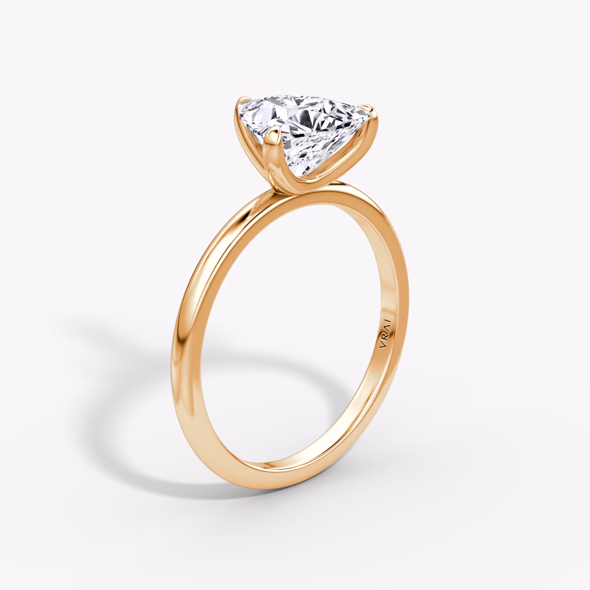 The Classic | Trillion | 14k | Rose Gold | bandAccent: Plain | bandWidth: standard | diamondOrientation: vertical | caratWeight: other
