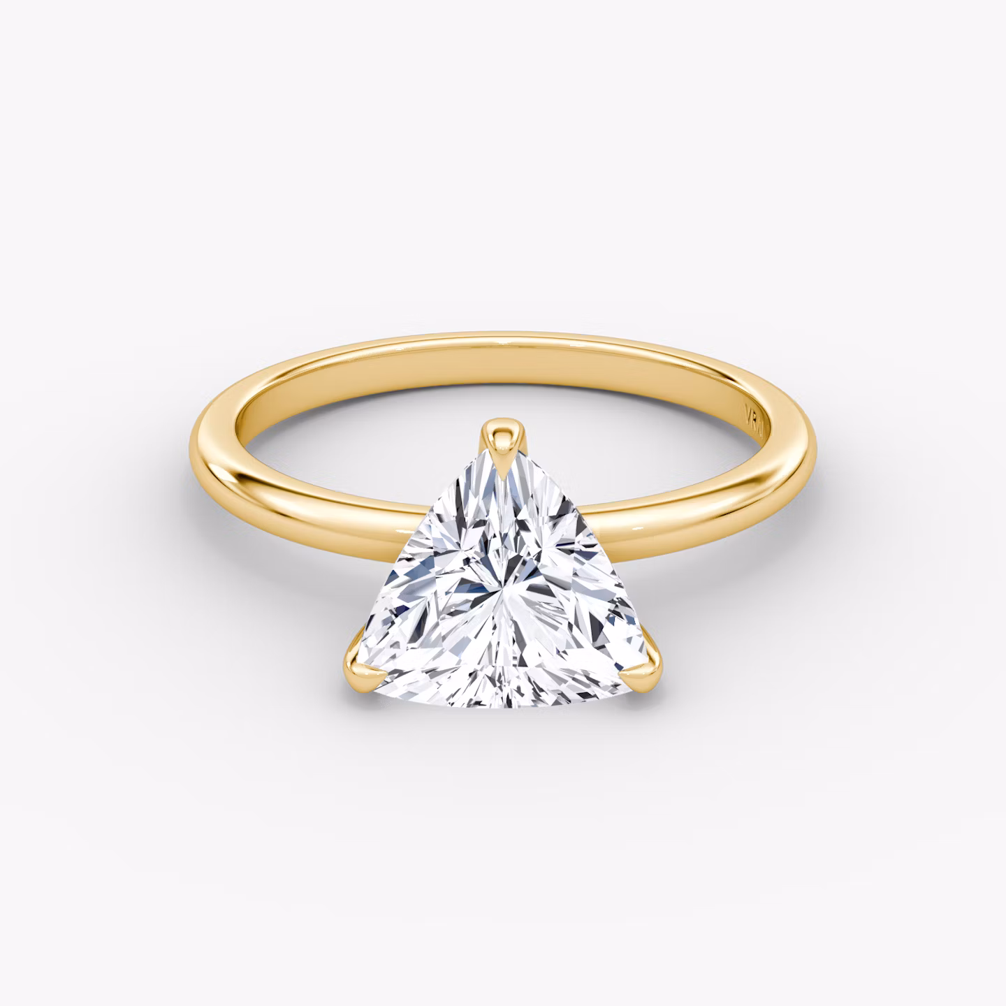 The Classic | Trillion | 18k | Yellow Gold | bandAccent: Plain | bandWidth: standard | diamondOrientation: vertical | caratWeight: other