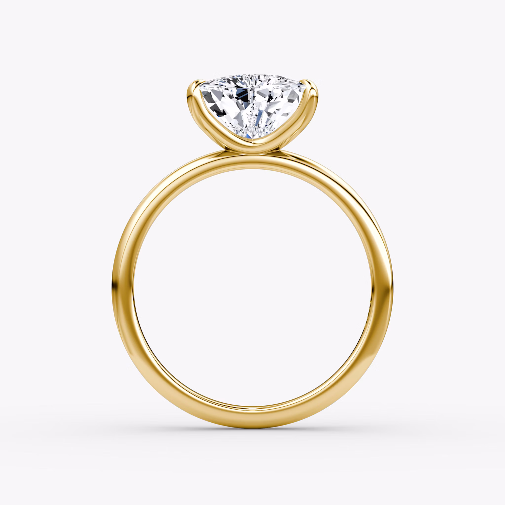 The Classic | Trillion | 18k | Yellow Gold | bandAccent: Plain | bandWidth: standard | diamondOrientation: vertical | caratWeight: other