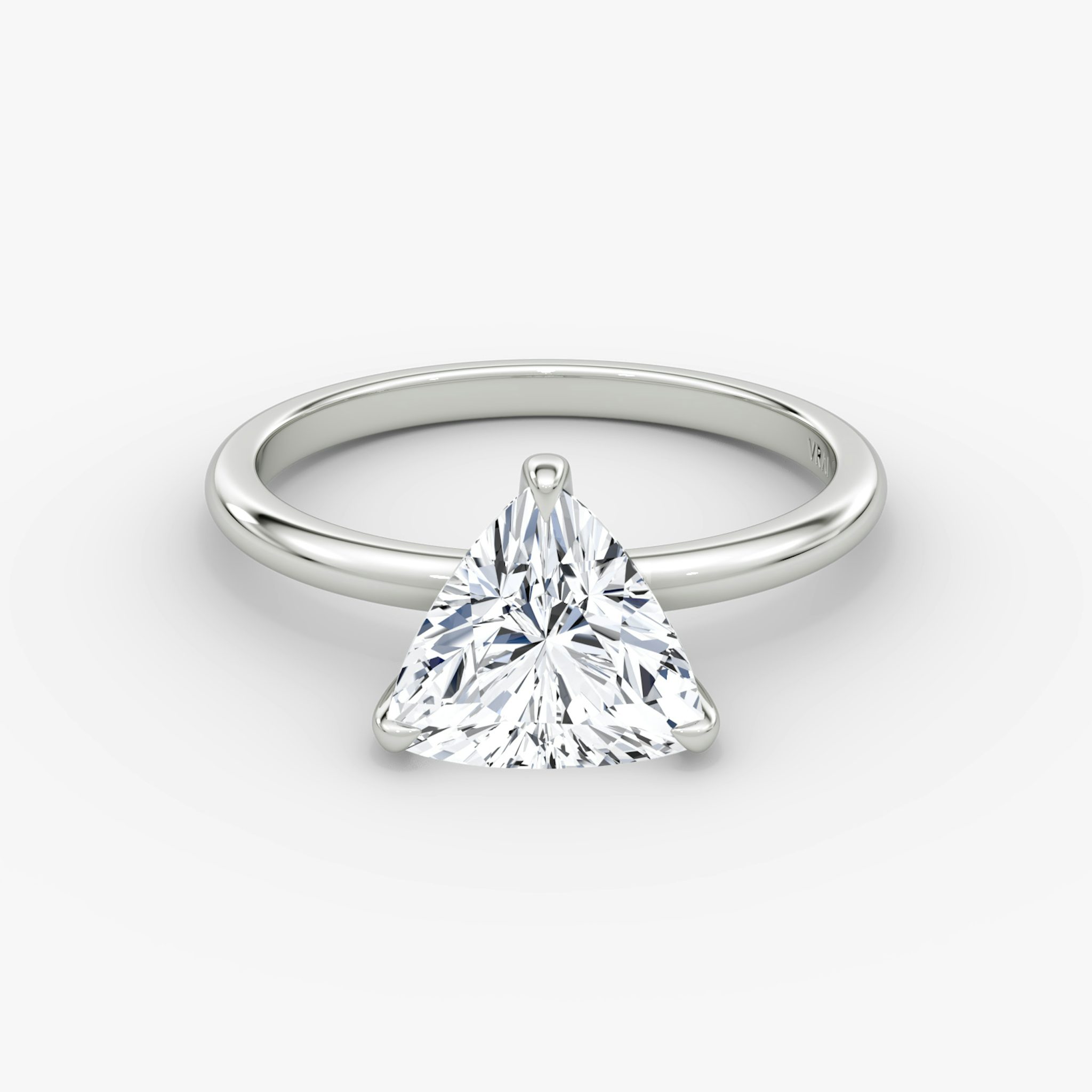 The Classic | Trillion | 18k | White Gold | bandAccent: Plain | bandWidth: standard | diamondOrientation: vertical | caratWeight: other