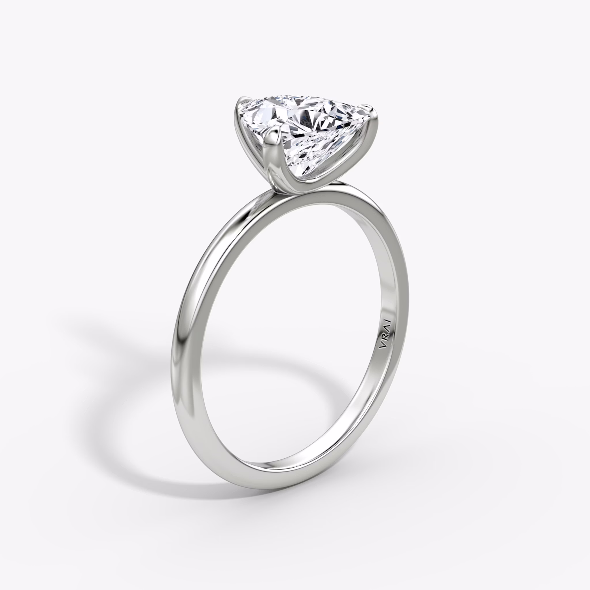 The Classic | Trillion | 18k | White Gold | bandAccent: Plain | bandWidth: standard | diamondOrientation: vertical | caratWeight: other