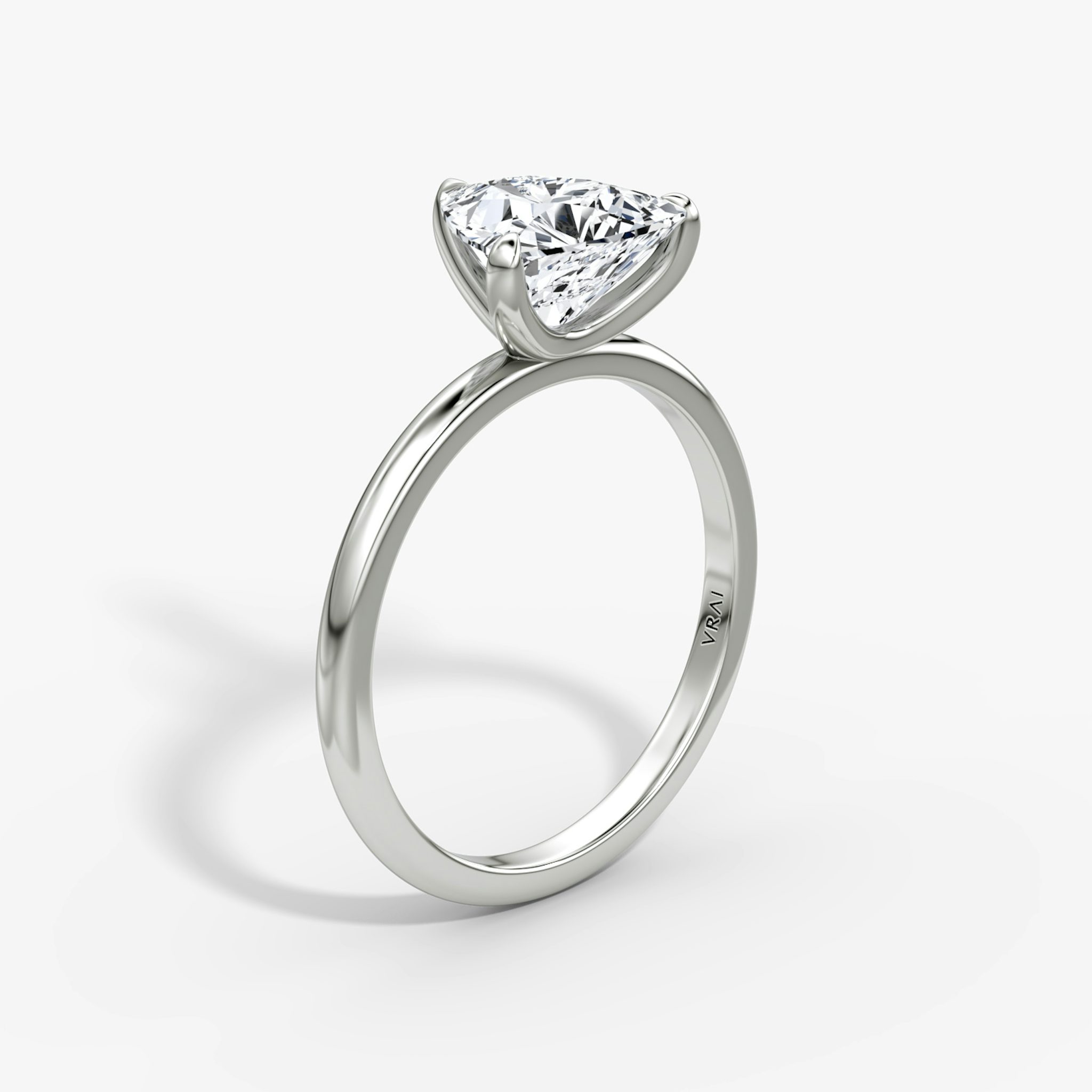 The Classic | Trillion | 18k | White Gold | bandAccent: Plain | bandWidth: standard | diamondOrientation: vertical | caratWeight: other