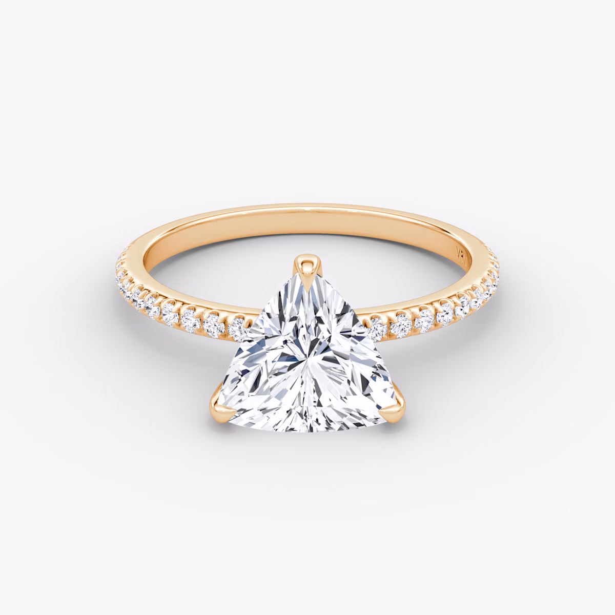 The Classic | Trillion | 14k | Rose Gold | bandAccent: Pavé | bandWidth: standard | diamondOrientation: vertical | caratWeight: other