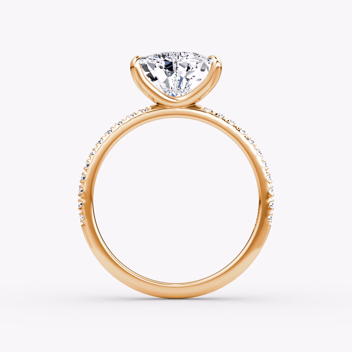 The Classic | Trillion | 14k | Rose Gold | bandAccent: Pavé | bandWidth: standard | diamondOrientation: vertical | caratWeight: other