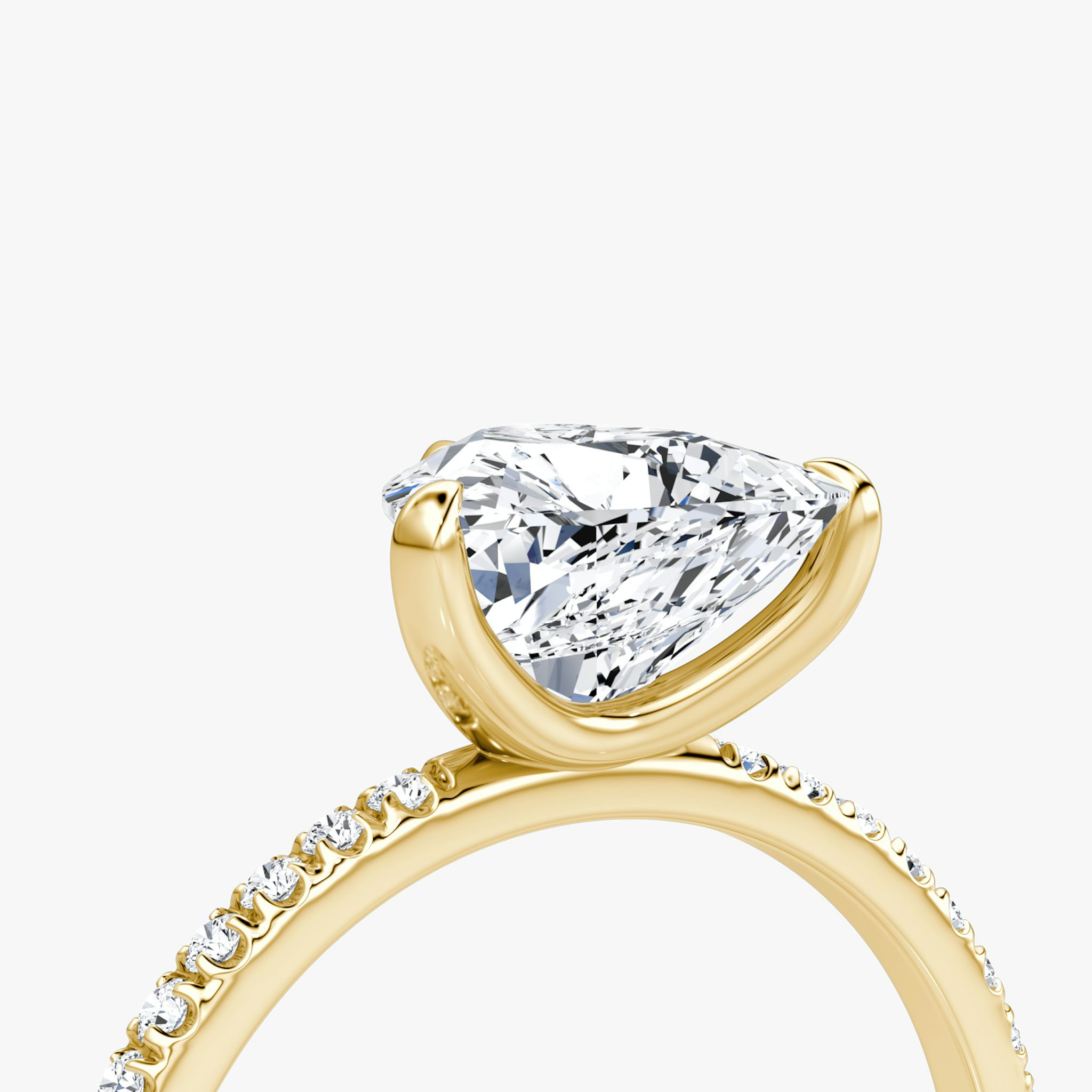 The Classic | Trillion | 18k | Yellow Gold | bandAccent: Pavé | bandWidth: standard | diamondOrientation: vertical | caratWeight: other