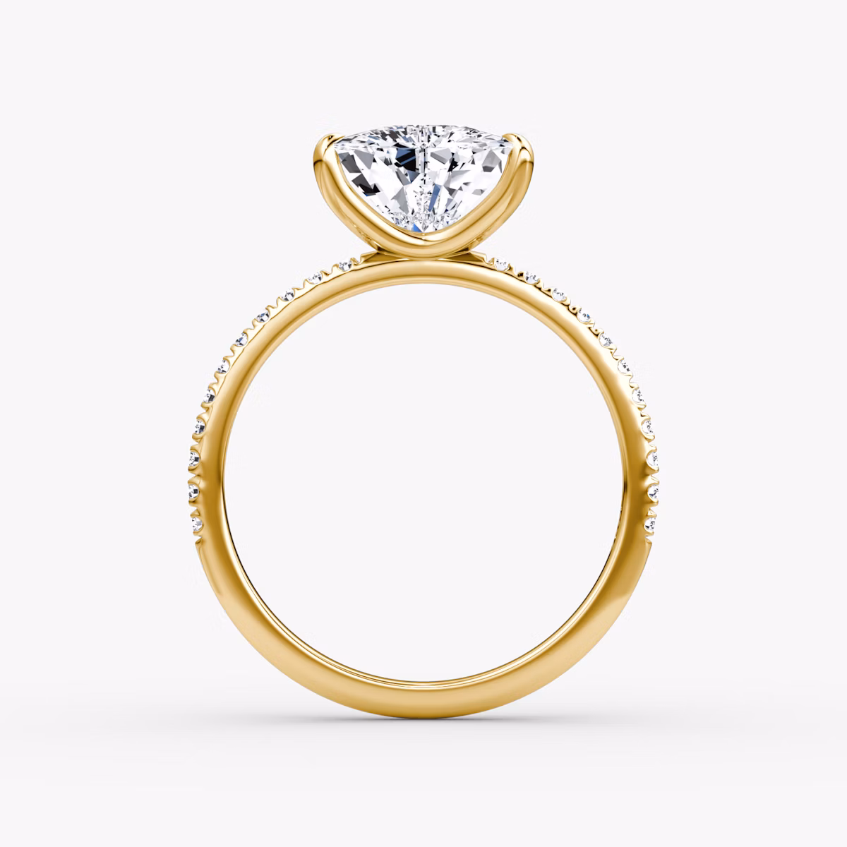 The Classic | Trillion | 18k | Yellow Gold | bandAccent: Pavé | bandWidth: standard | diamondOrientation: vertical | caratWeight: other