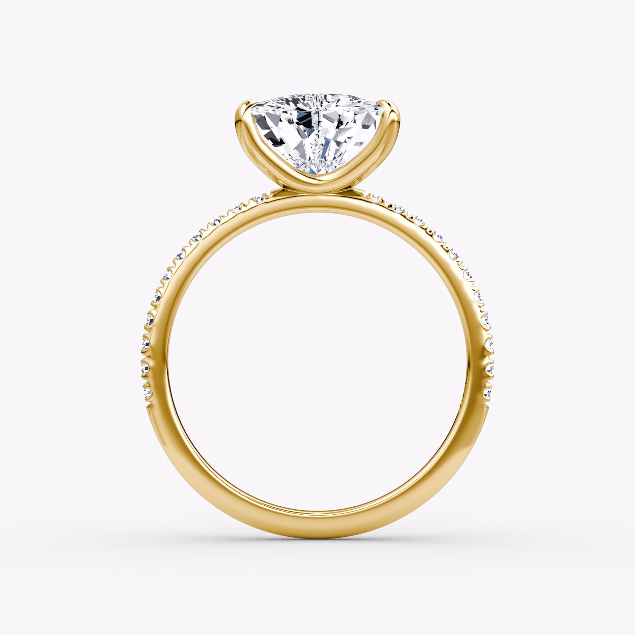 The Classic | Trillion | 18k | Yellow Gold | bandAccent: Pavé | bandWidth: standard | diamondOrientation: vertical | caratWeight: other
