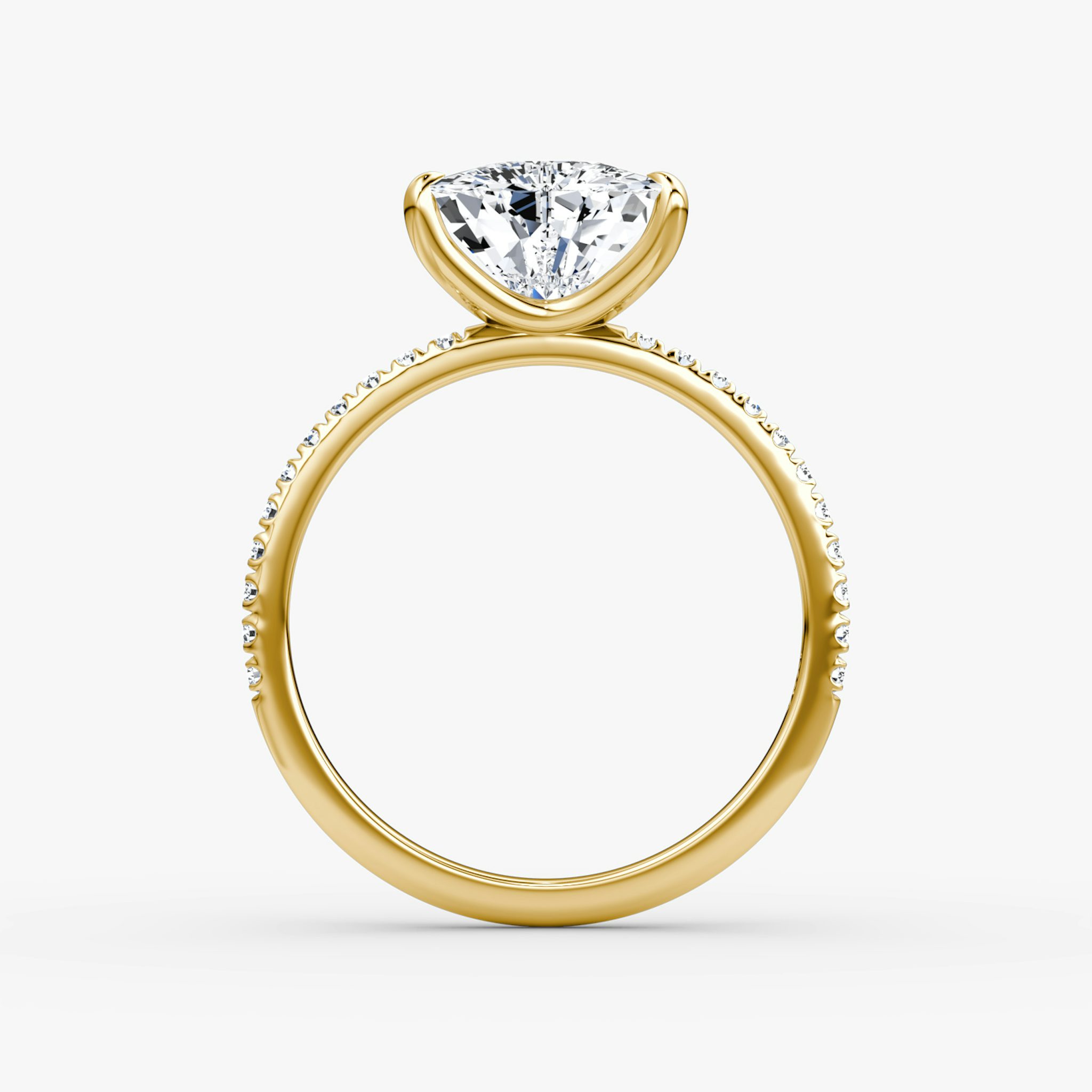 The Classic | Trillion | 18k | Yellow Gold | bandAccent: Pavé | bandWidth: standard | diamondOrientation: vertical | caratWeight: other