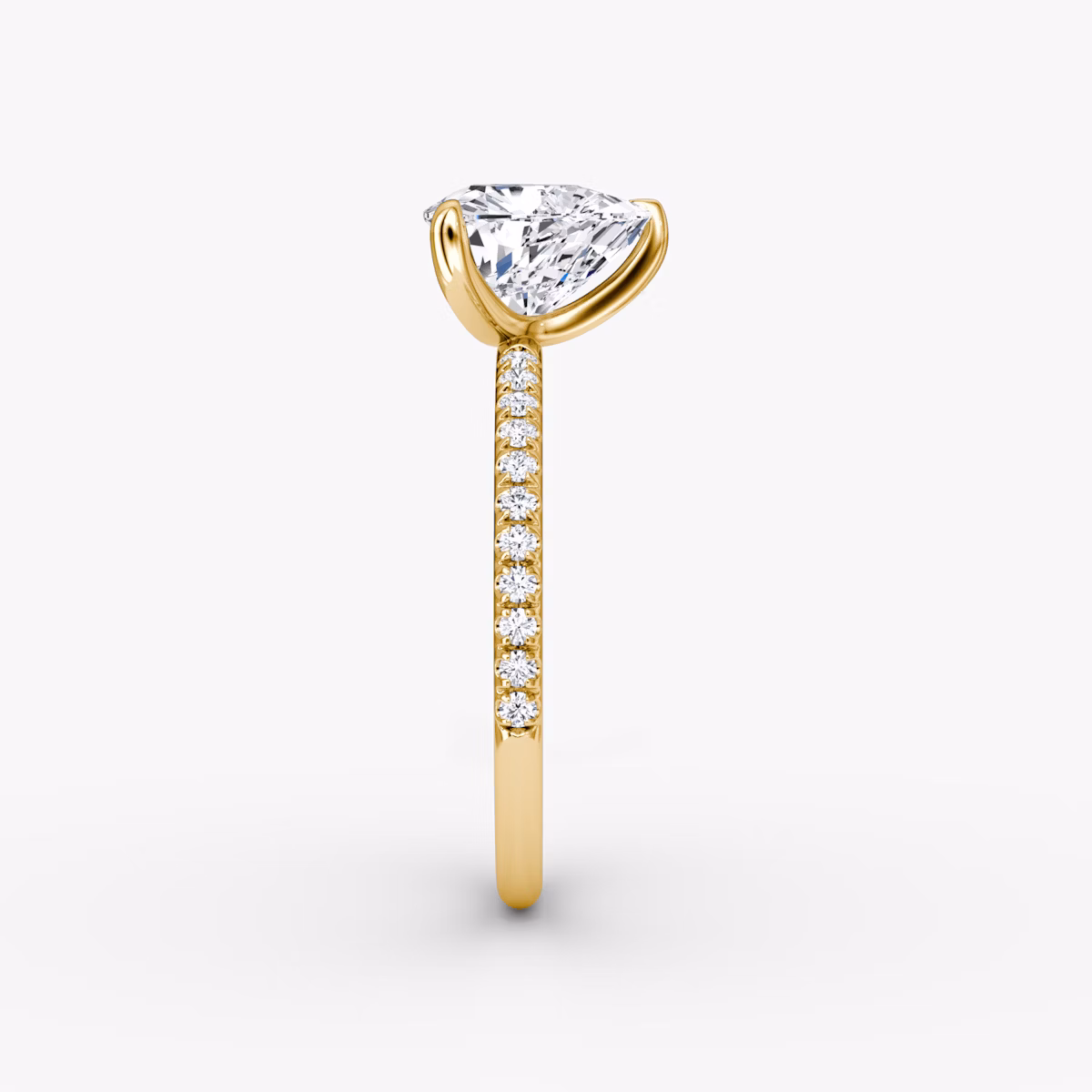 The Classic | Trillion | 18k | Yellow Gold | bandAccent: Pavé | bandWidth: standard | diamondOrientation: vertical | caratWeight: other