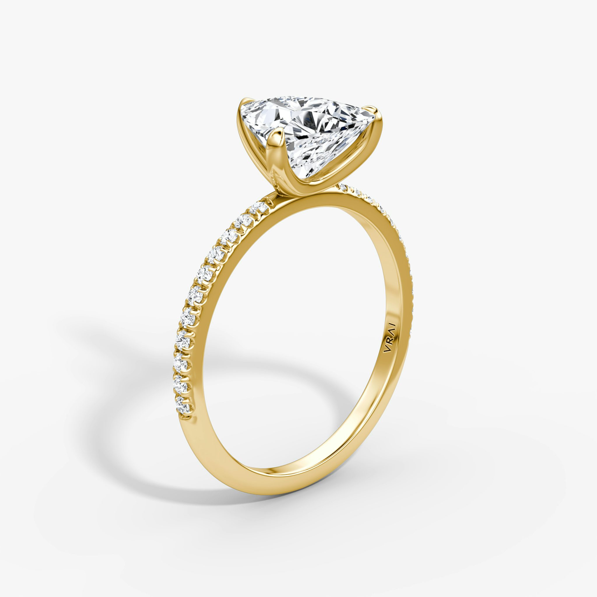 The Classic | Trillion | 18k | Yellow Gold | bandAccent: Pavé | bandWidth: standard | diamondOrientation: vertical | caratWeight: other