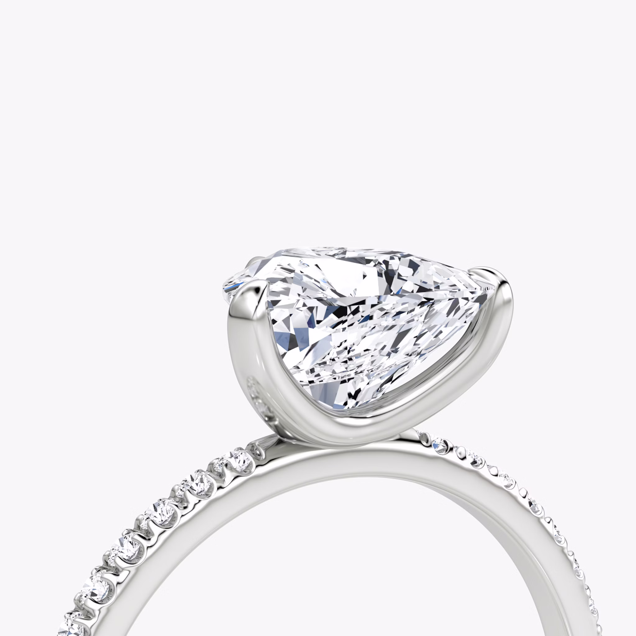 The Classic | Trillion | Platinum | bandAccent: Pavé | bandWidth: standard | diamondOrientation: vertical | caratWeight: other