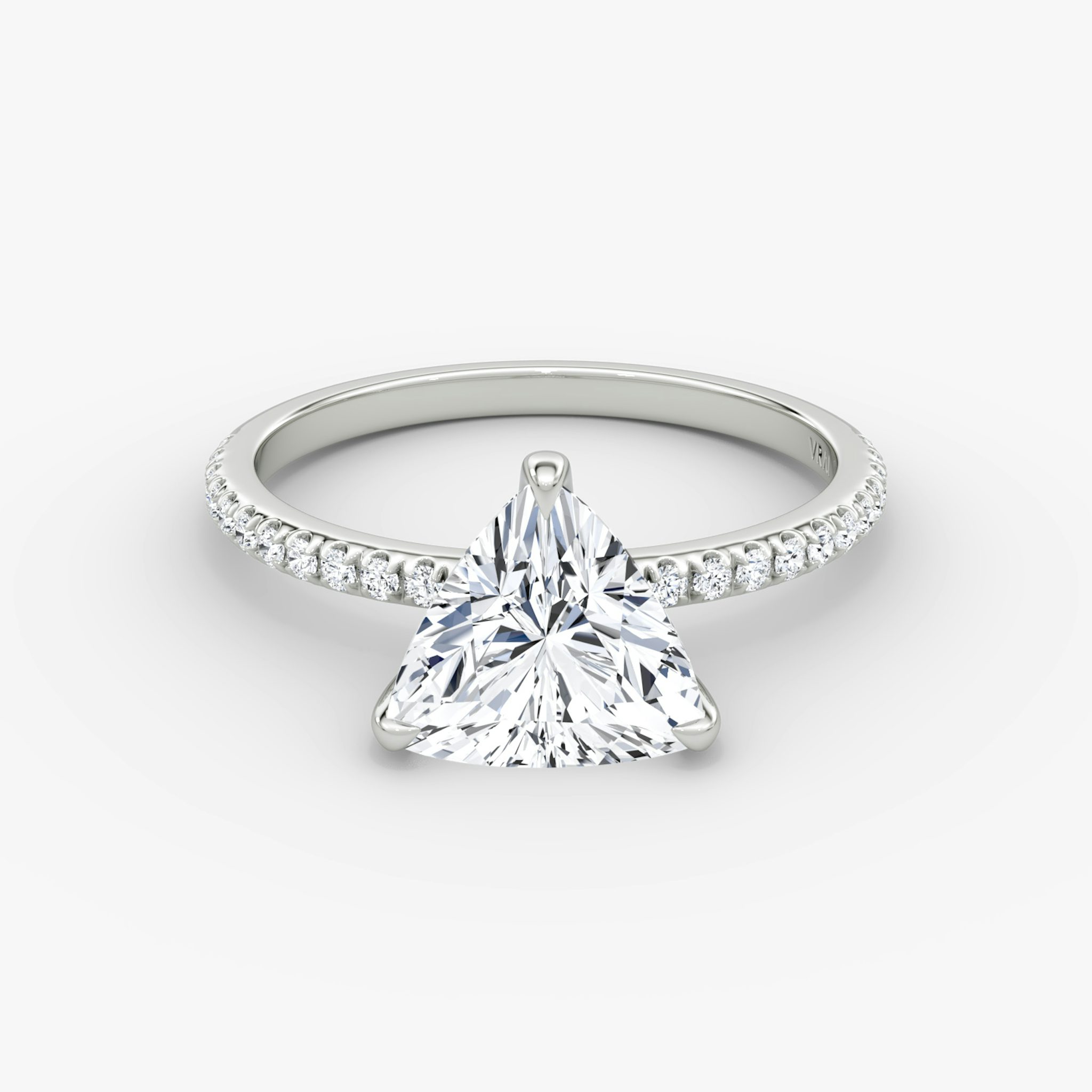 The Classic | Trillion | Platinum | bandAccent: Pavé | bandWidth: standard | diamondOrientation: vertical | caratWeight: other