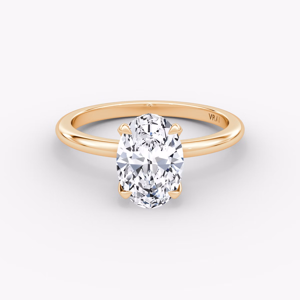 Classic | Oval | 14k | Roségold | bandAccent: Ohne Pavé-Besatz | bandWidth: standard | diamondOrientation: vertical | caratWeight: other
