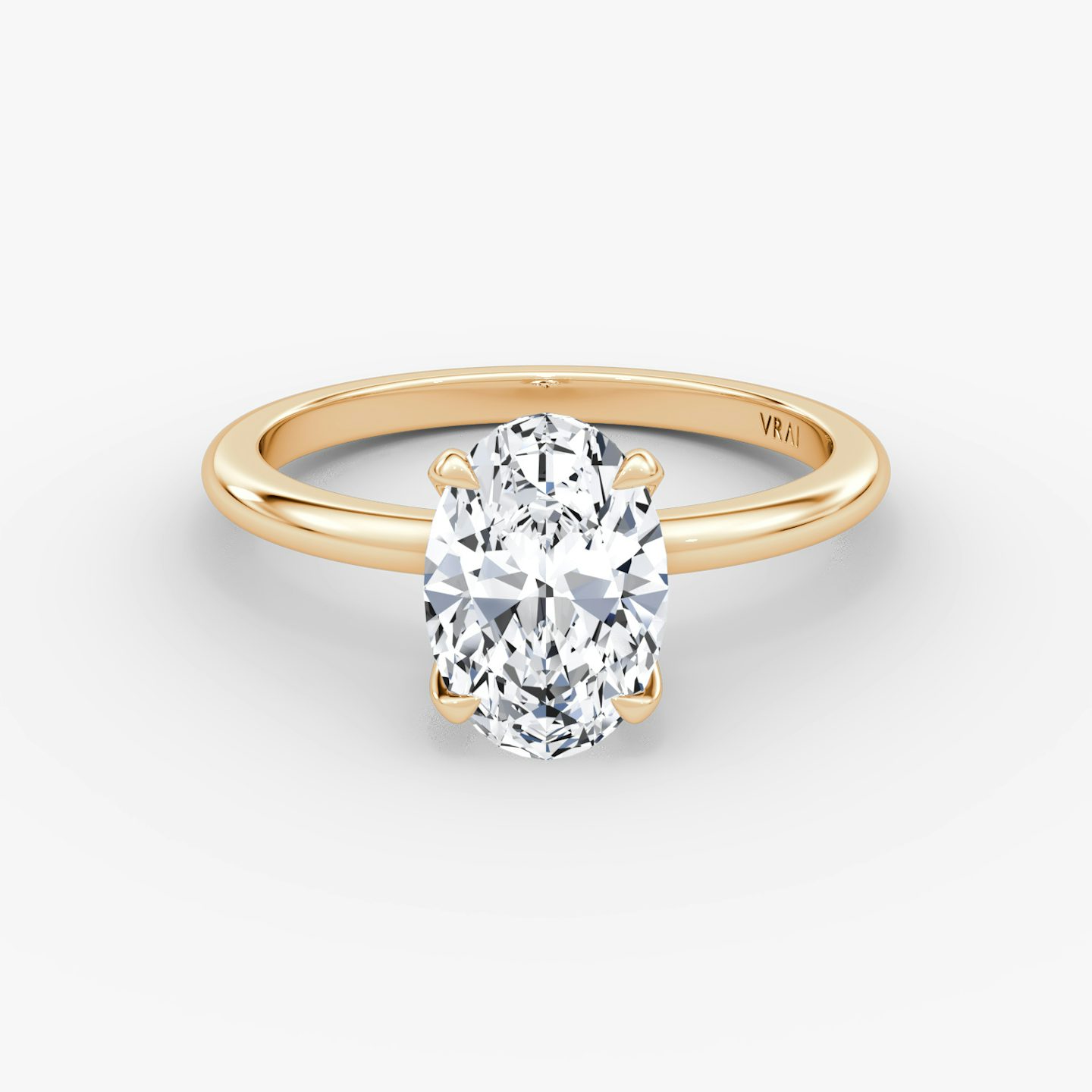 The Classic | Oval | 14k | Rose Gold | bandAccent: Plain | bandWidth: standard | diamondOrientation: vertical | caratWeight: other