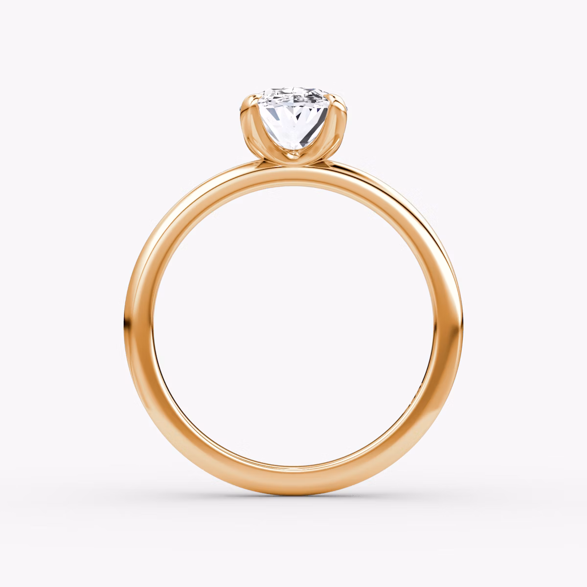 Classic | Oval | 14k | Roségold | bandAccent: Ohne Pavé-Besatz | bandWidth: standard | diamondOrientation: vertical | caratWeight: other