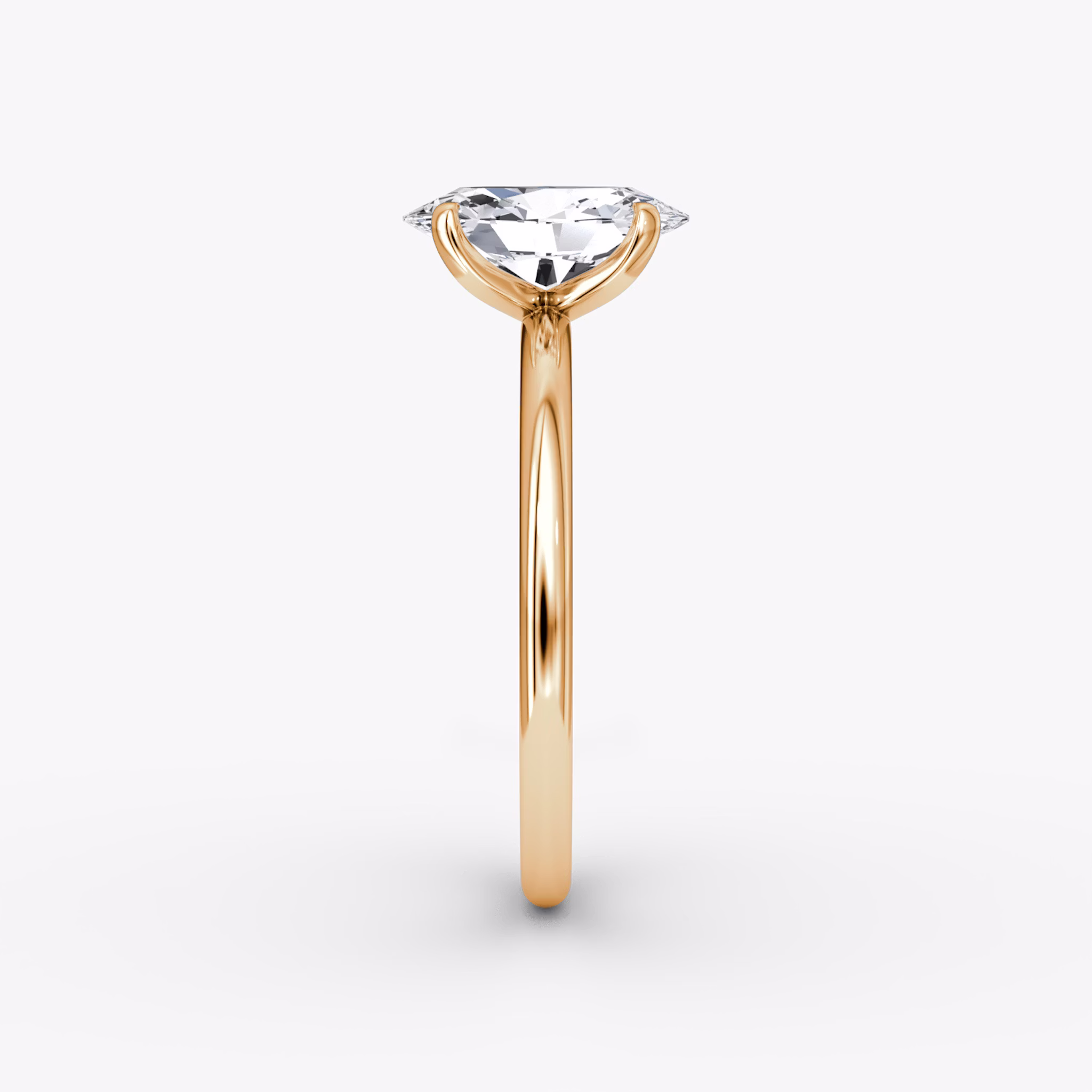 The Classic | Oval | 14k | Rose Gold | bandAccent: Plain | bandWidth: standard | diamondOrientation: vertical | caratWeight: other