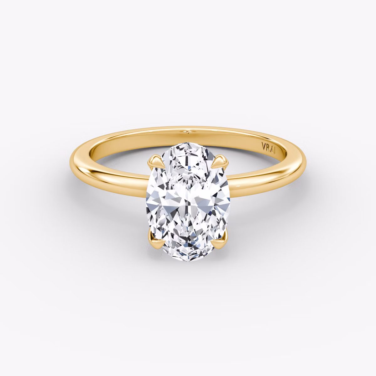 The Classic | Oval | 18k | Yellow Gold | bandAccent: Plain | bandWidth: standard | diamondOrientation: vertical | caratWeight: other