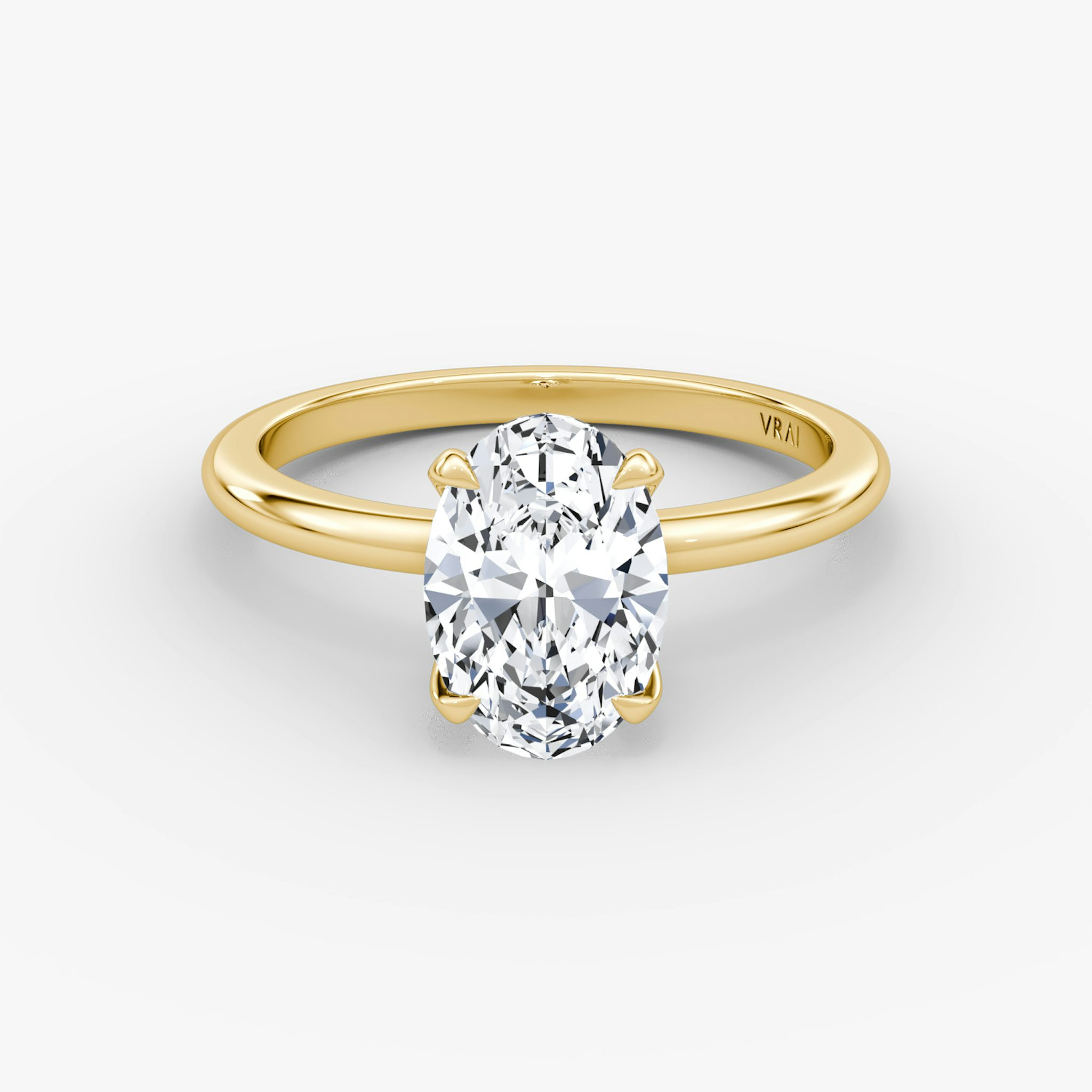 The Classic | Oval | 18k | Yellow Gold | bandAccent: Plain | bandWidth: standard | diamondOrientation: vertical | caratWeight: other
