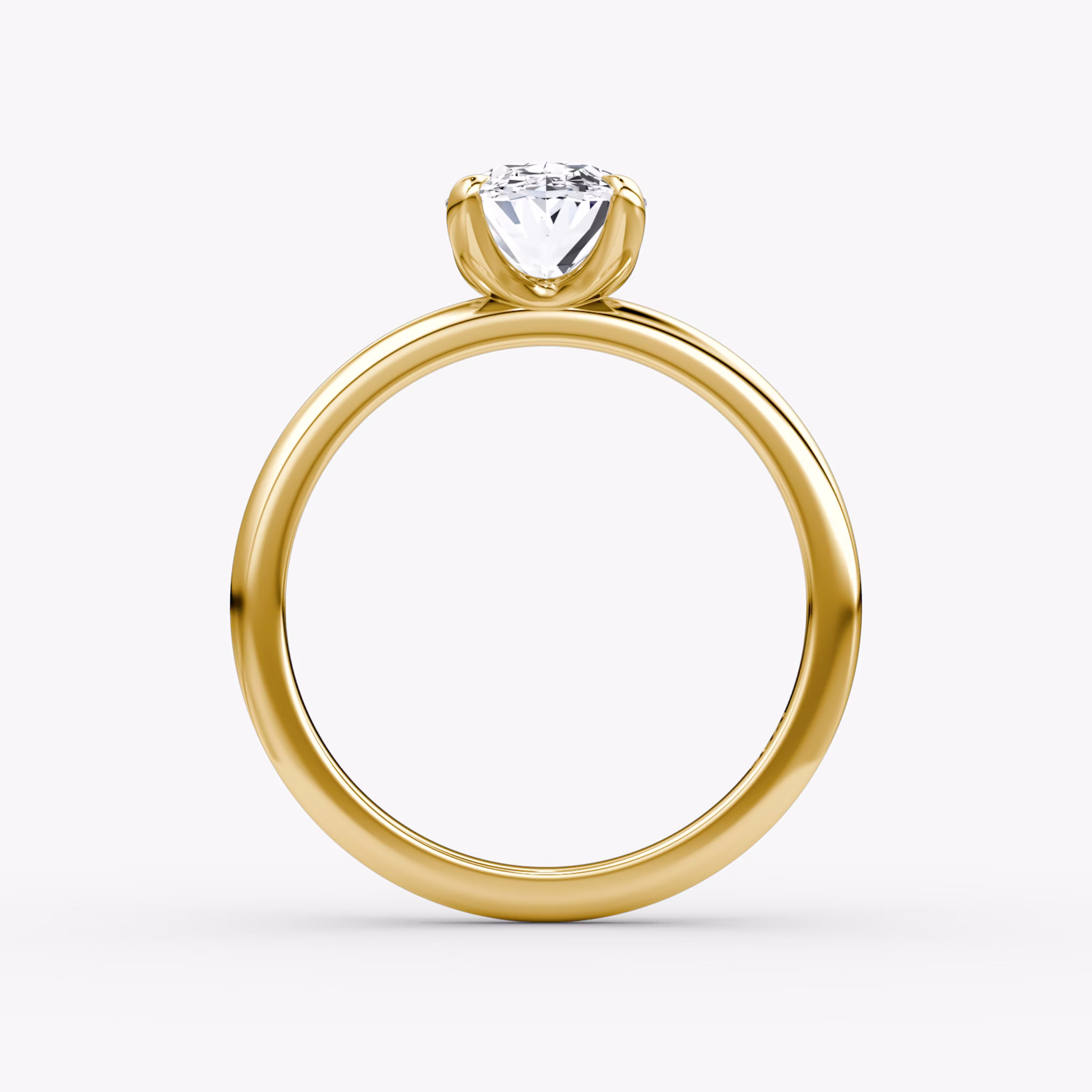 The Classic | Oval | 18k | Yellow Gold | bandAccent: Plain | bandWidth: standard | diamondOrientation: vertical | caratWeight: other