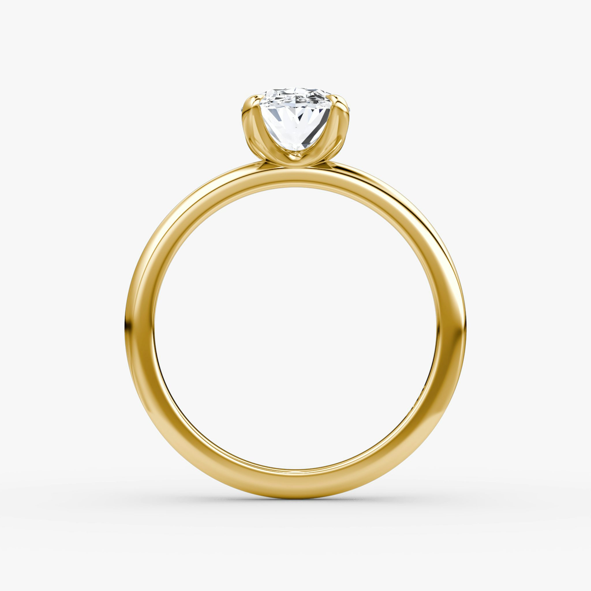 The Classic | Oval | 18k | Yellow Gold | bandAccent: Plain | bandWidth: standard | diamondOrientation: vertical | caratWeight: other