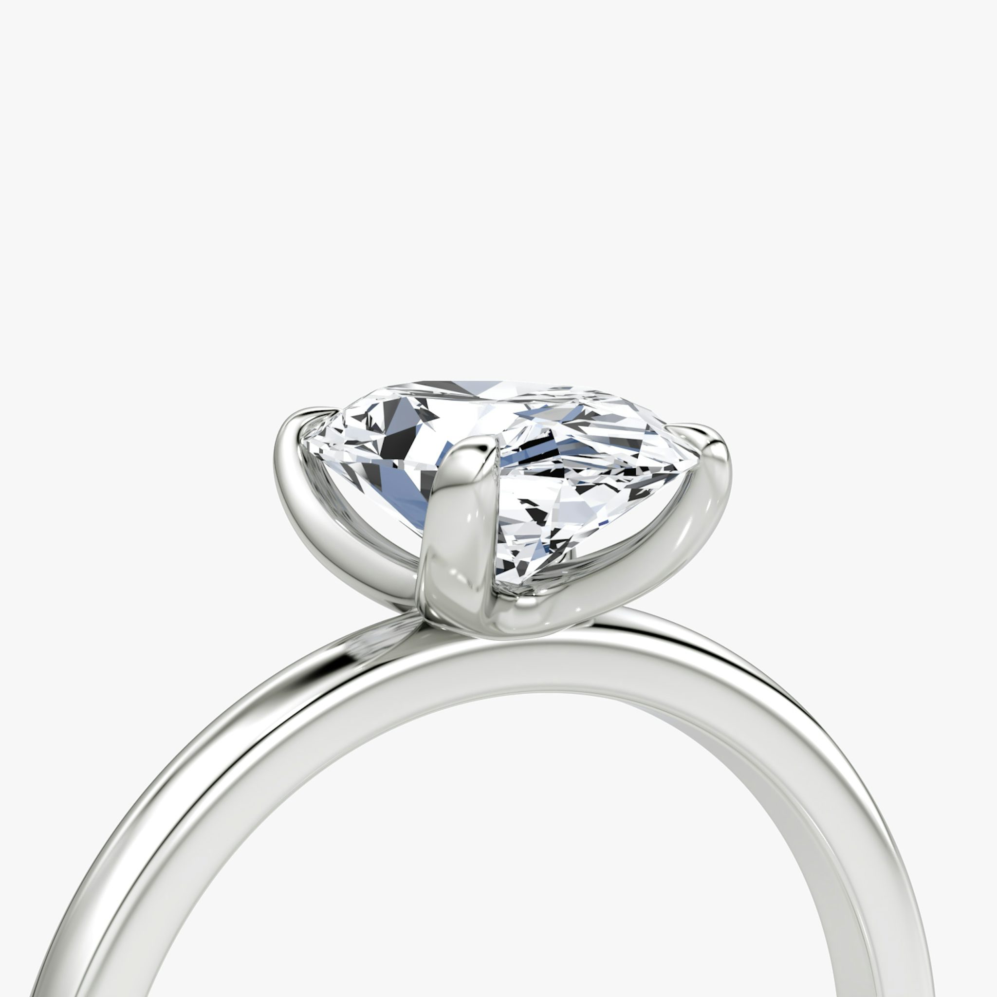 The Classic | Oval | 18k | White Gold | bandAccent: Plain | bandWidth: standard | diamondOrientation: vertical | caratWeight: other