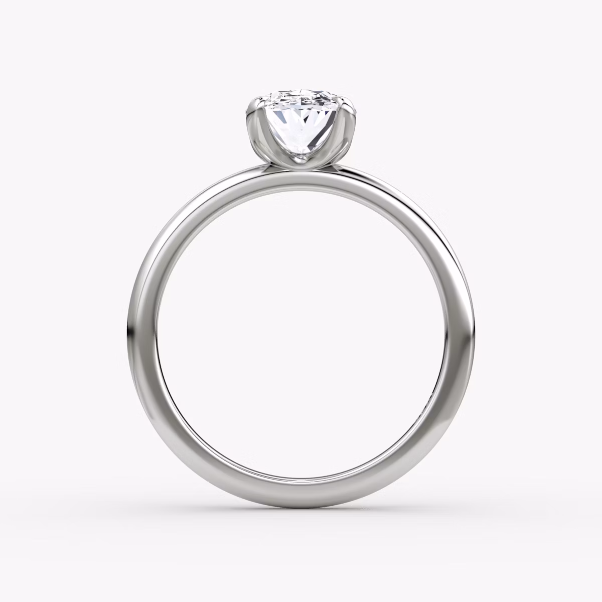 The Classic | Oval | 18k | White Gold | bandAccent: Plain | bandWidth: standard | diamondOrientation: vertical | caratWeight: other