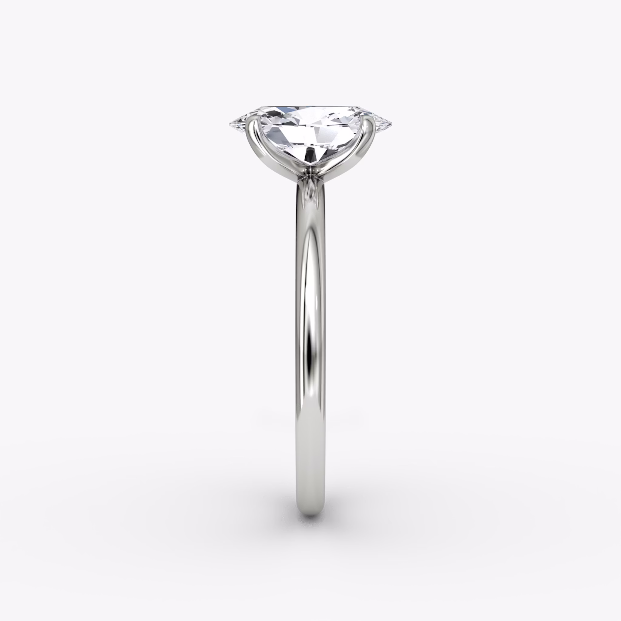The Classic | Oval | 18k | White Gold | bandAccent: Plain | bandWidth: standard | diamondOrientation: vertical | caratWeight: other