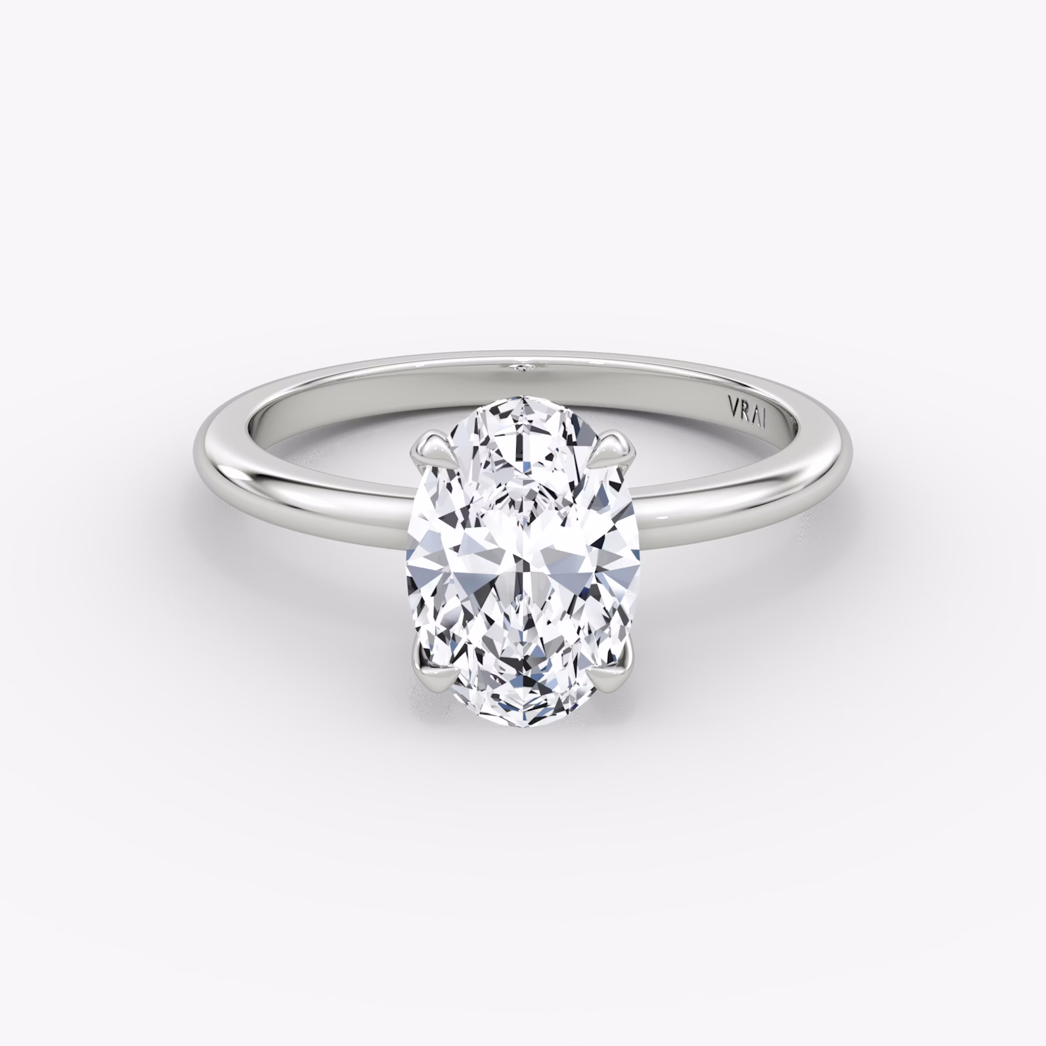 The Classic | Oval | 18k | White Gold | bandAccent: Plain | bandWidth: standard | diamondOrientation: vertical | caratWeight: other