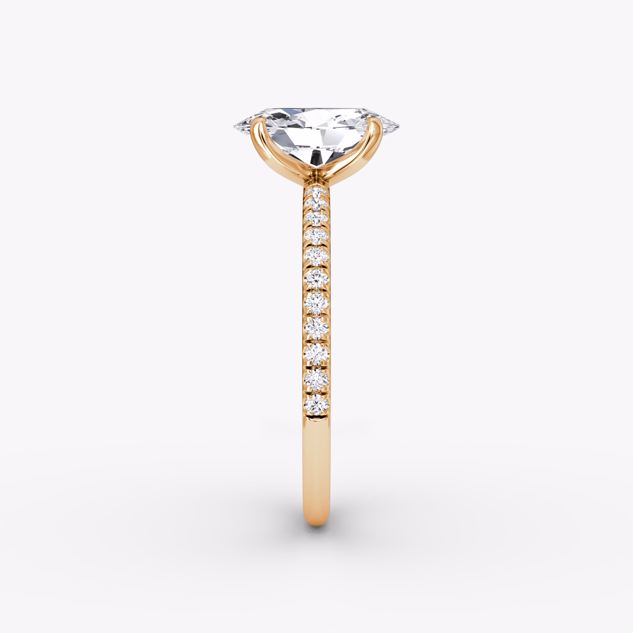 The Classic | Oval | 14k | Rose Gold | bandAccent: Pavé | bandWidth: standard | diamondOrientation: vertical | caratWeight: other