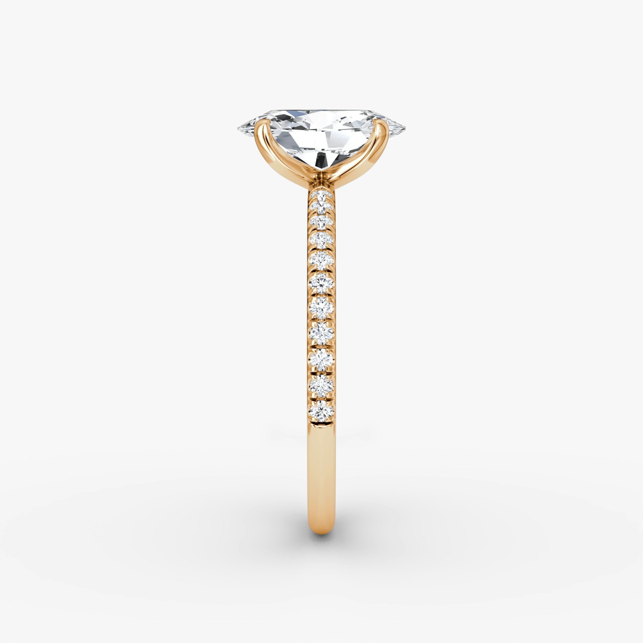 The Classic | Oval | 14k | Rose Gold | bandAccent: Pavé | bandWidth: standard | diamondOrientation: vertical | caratWeight: other