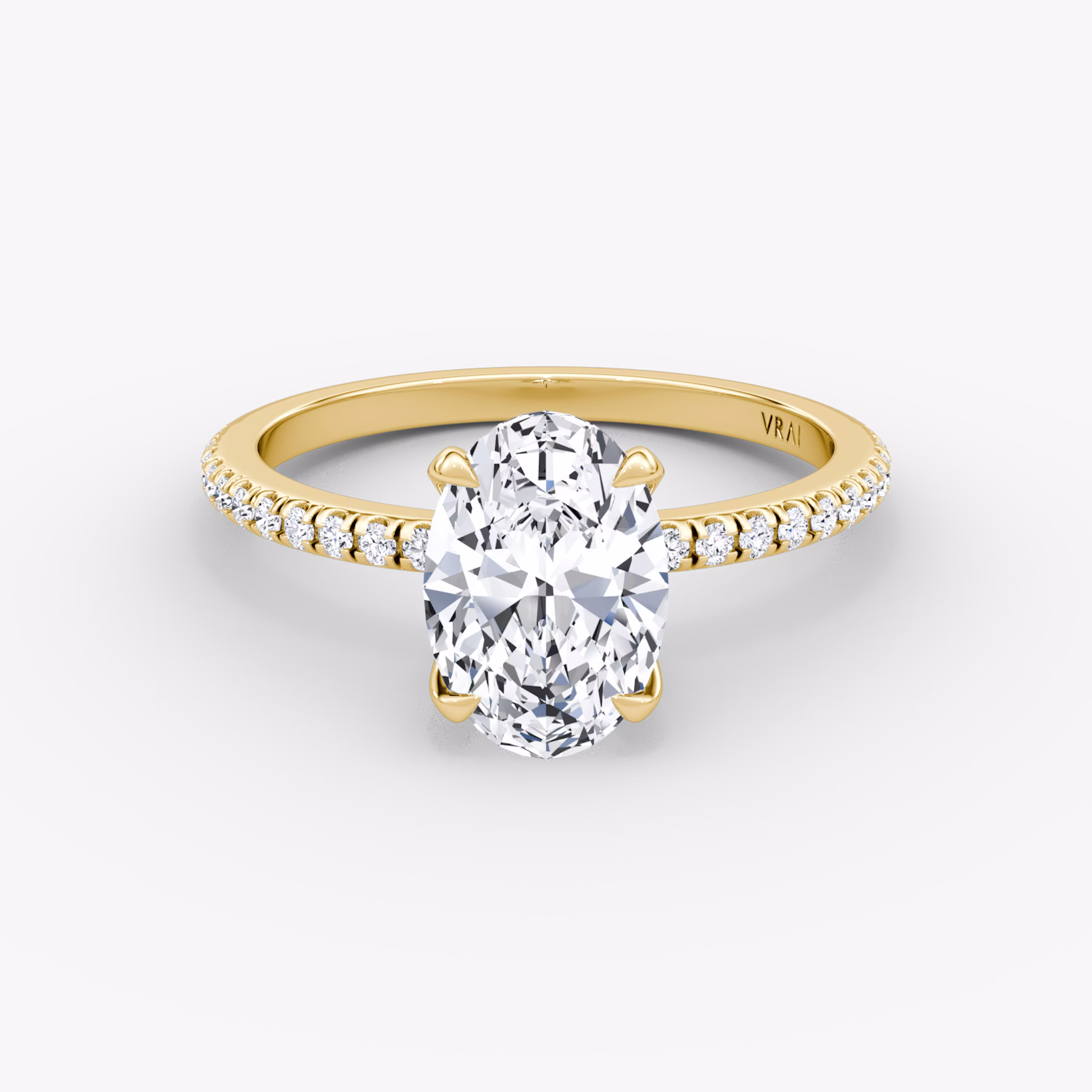 The Classic | Oval | 18k | Yellow Gold | bandAccent: Pavé | bandWidth: standard | diamondOrientation: vertical | caratWeight: other