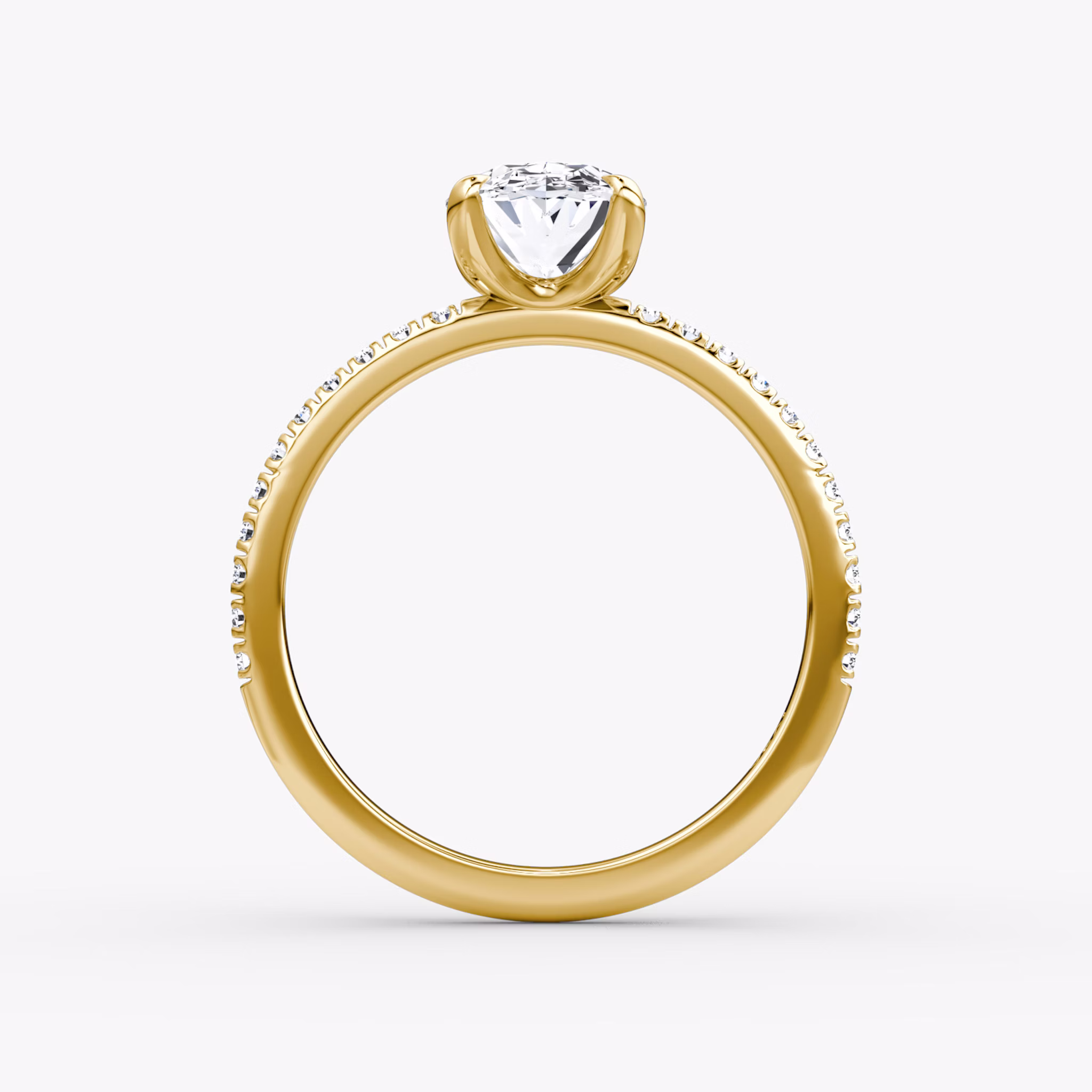The Classic | Oval | 18k | Yellow Gold | bandAccent: Pavé | bandWidth: standard | diamondOrientation: vertical | caratWeight: other