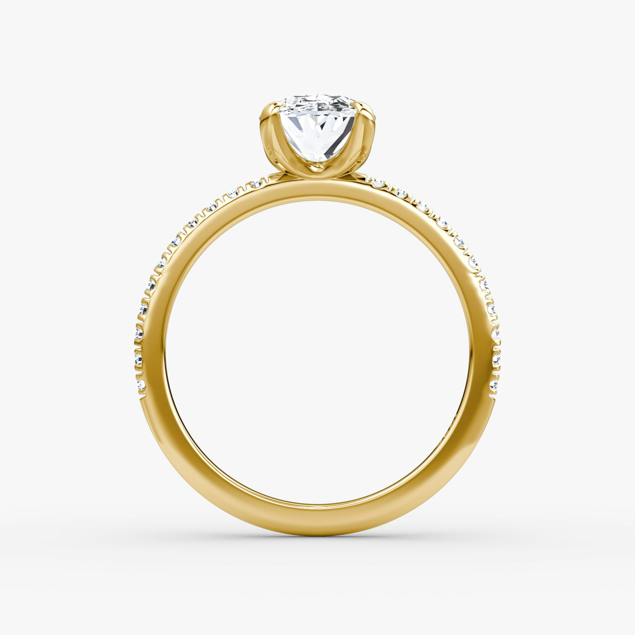 The Classic | Oval | 18k | Yellow Gold | bandAccent: Pavé | bandWidth: standard | diamondOrientation: vertical | caratWeight: other