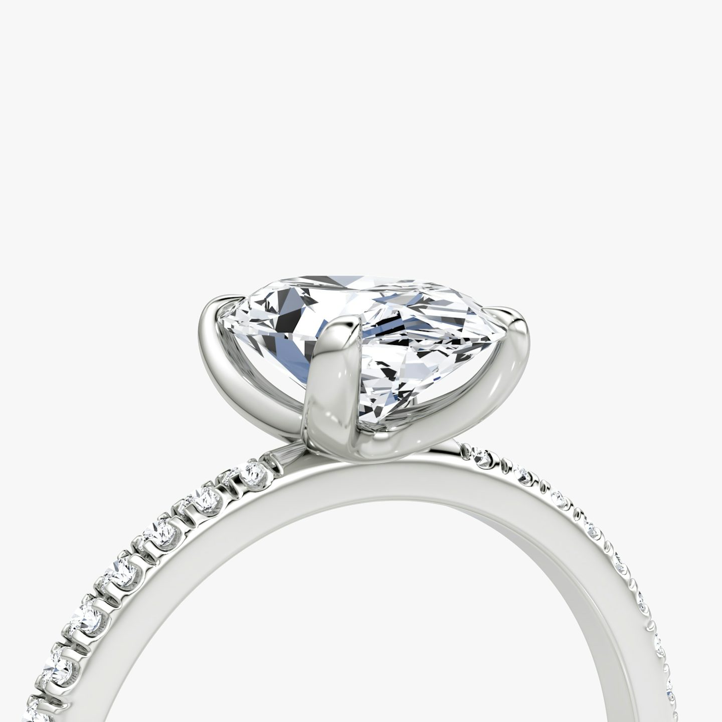 The Classic | Oval | Platinum | bandAccent: Pavé | bandWidth: standard | diamondOrientation: vertical | caratWeight: other