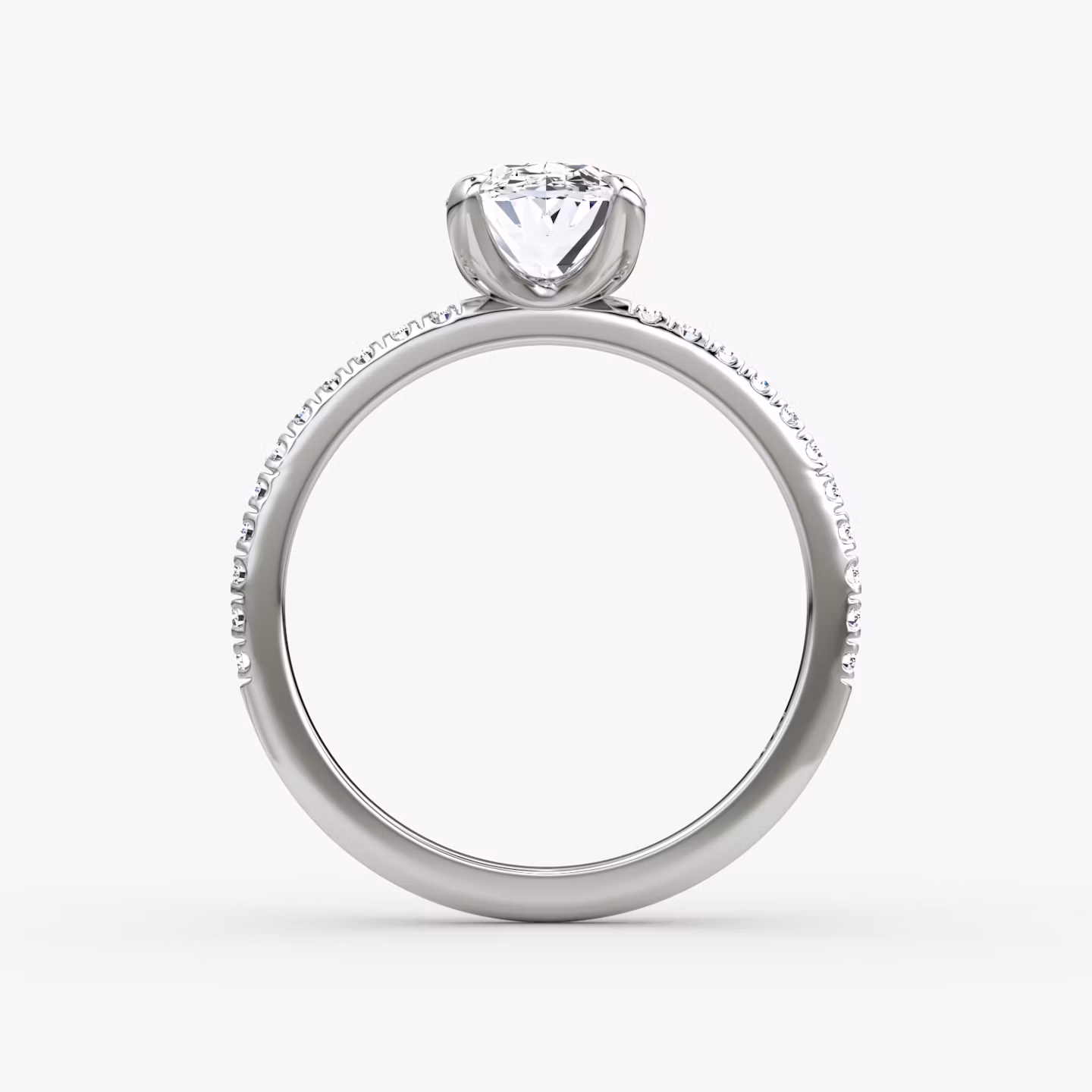 The Classic | Oval | Platinum | bandAccent: Pavé | bandWidth: standard | diamondOrientation: vertical | caratWeight: other