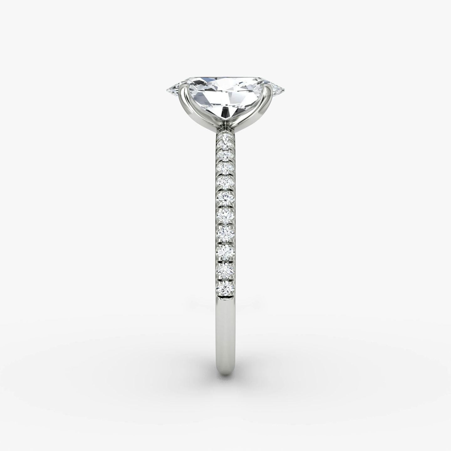 The Classic | Oval | Platinum | bandAccent: Pavé | bandWidth: standard | diamondOrientation: vertical | caratWeight: other