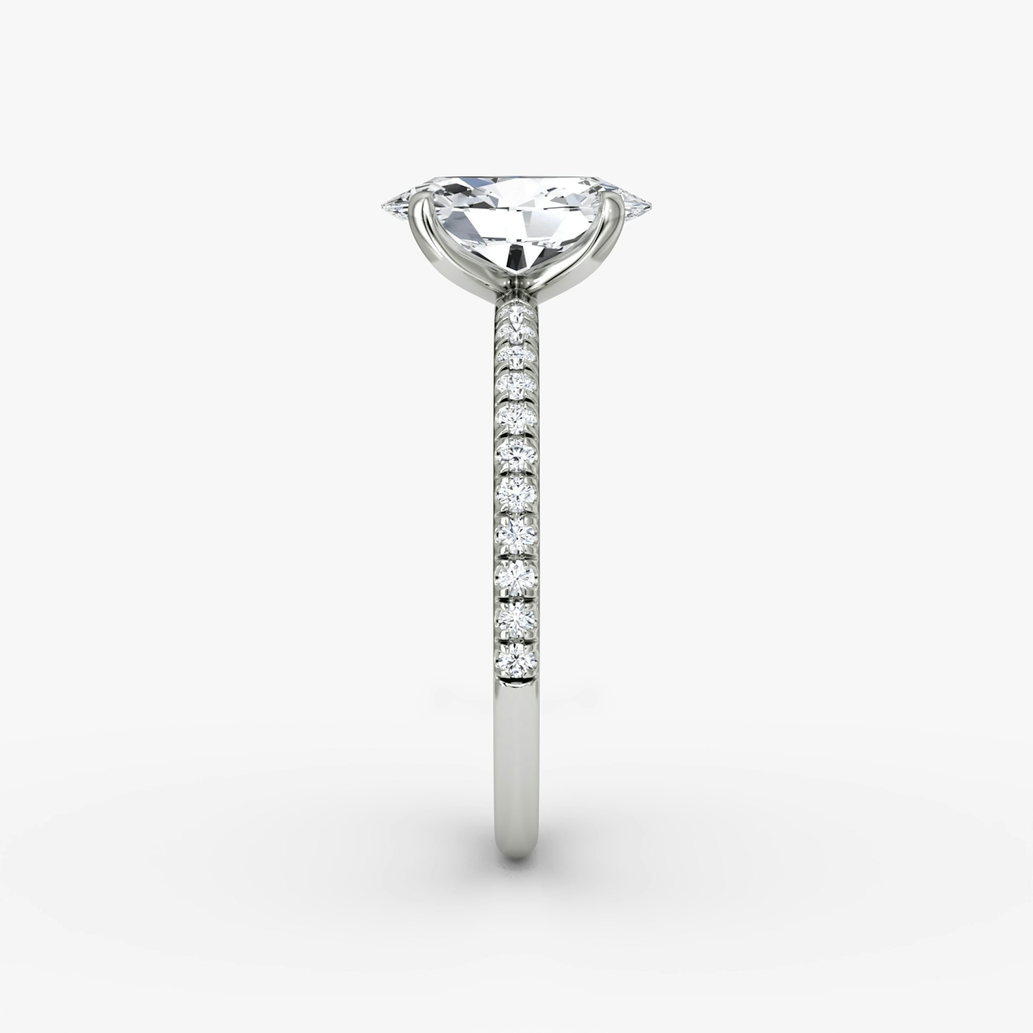 The Classic | Oval | 18k | White Gold | bandAccent: Pavé | bandWidth: standard | diamondOrientation: vertical | caratWeight: other