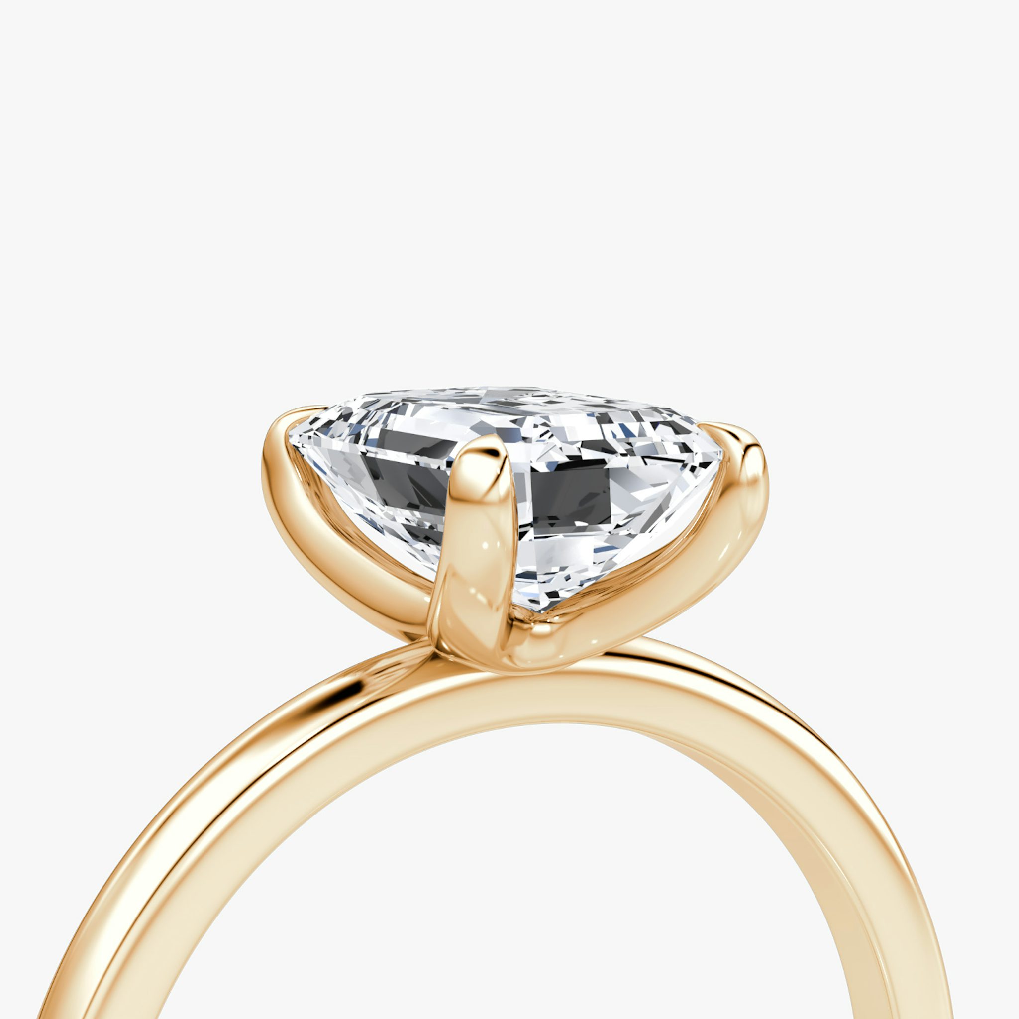 The Classic | Emerald | 14k | Rose Gold | bandAccent: Plain | bandWidth: standard | diamondOrientation: vertical | caratWeight: other