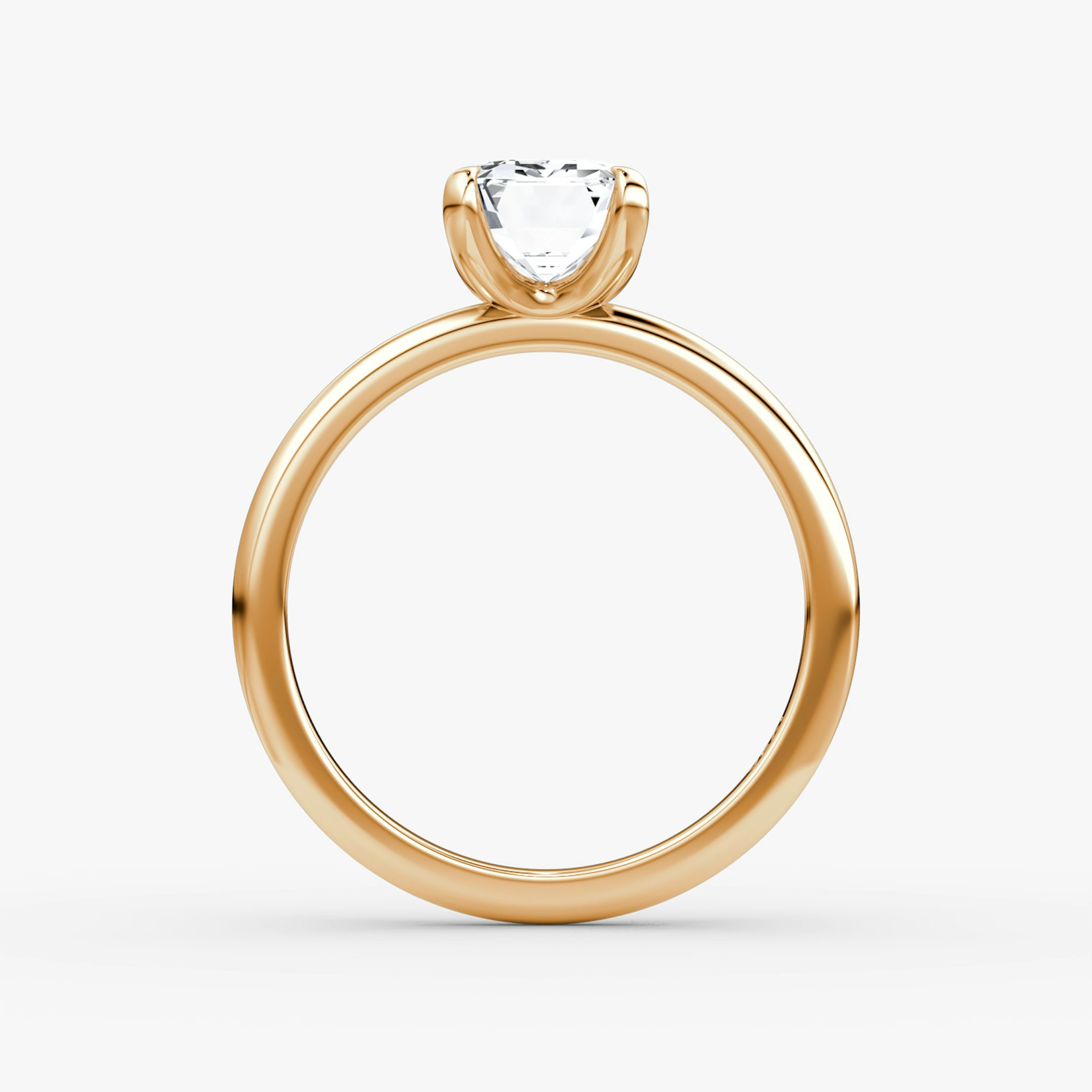 The Classic | Emerald | 14k | Rose Gold | bandAccent: Plain | bandWidth: standard | diamondOrientation: vertical | caratWeight: other