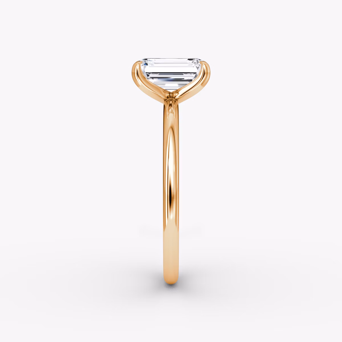 The Classic | Emerald | 14k | Rose Gold | bandAccent: Plain | bandWidth: standard | diamondOrientation: vertical | caratWeight: other