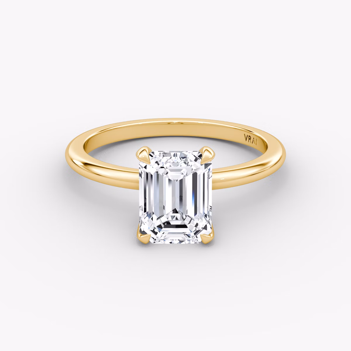 The Classic | Emerald | 18k | Yellow Gold | bandAccent: Plain | bandWidth: standard | diamondOrientation: vertical | caratWeight: other