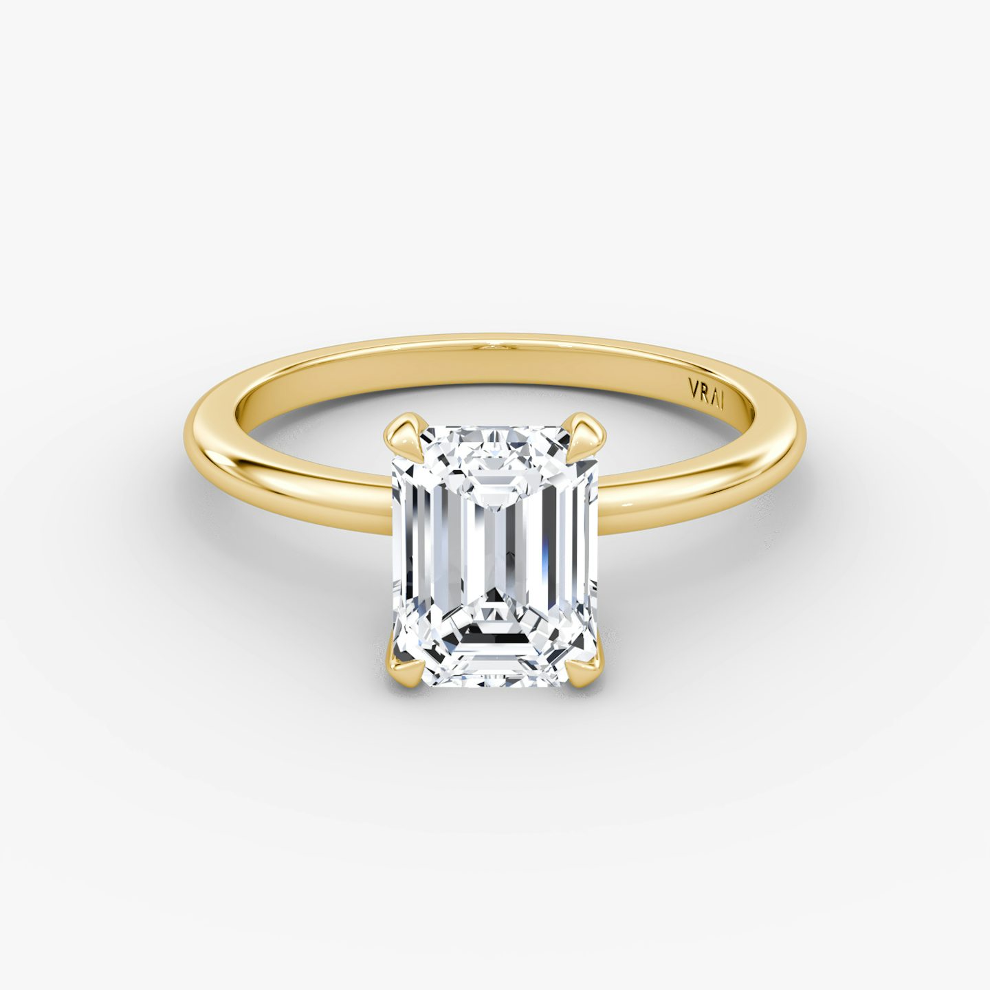 Classic | Emerald | 18k | Gelbgold | bandAccent: Ohne Pavé-Besatz | bandWidth: standard | diamondOrientation: vertical | caratWeight: other