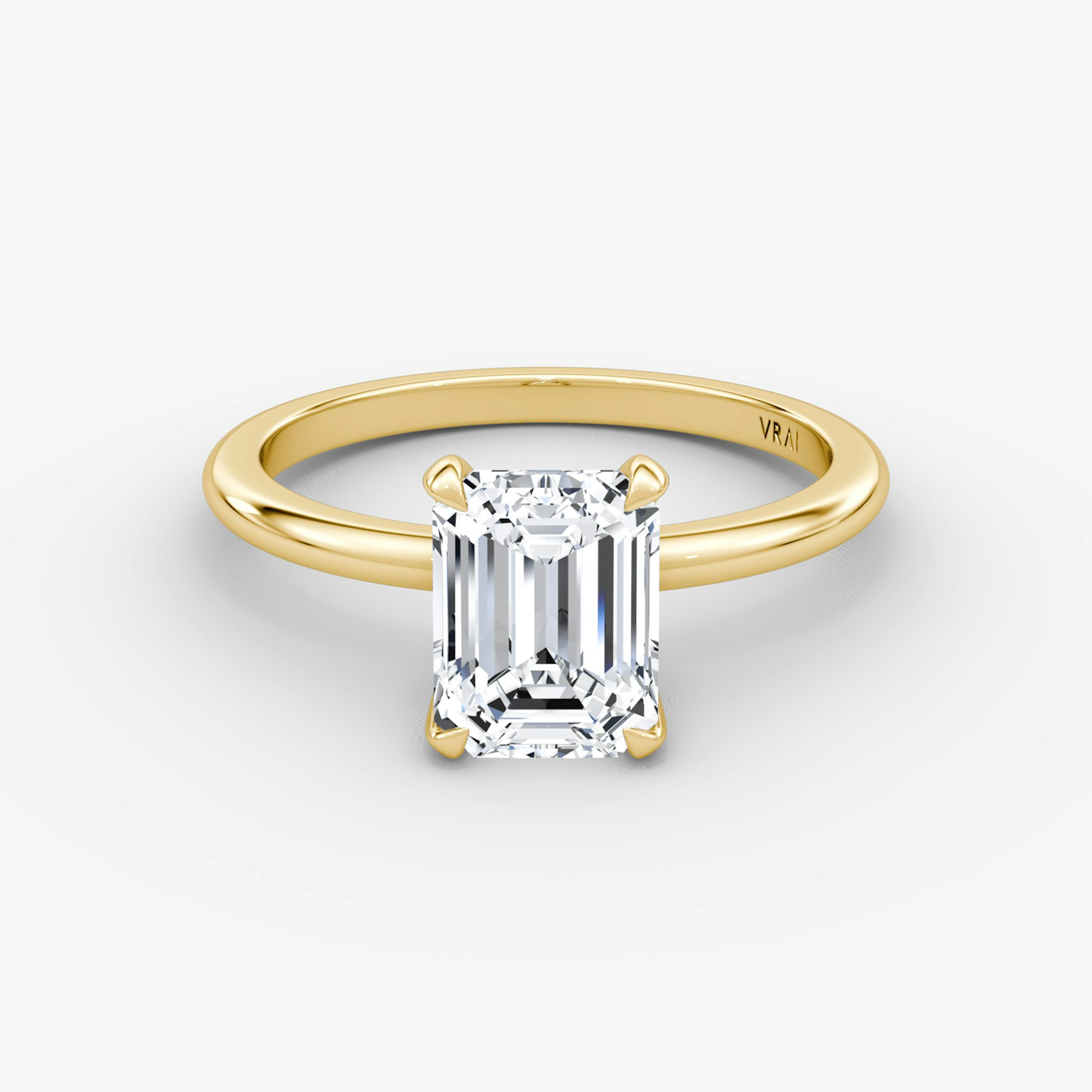 The Classic | Emerald | 18k | Yellow Gold | bandAccent: Plain | bandWidth: standard | diamondOrientation: vertical | caratWeight: other